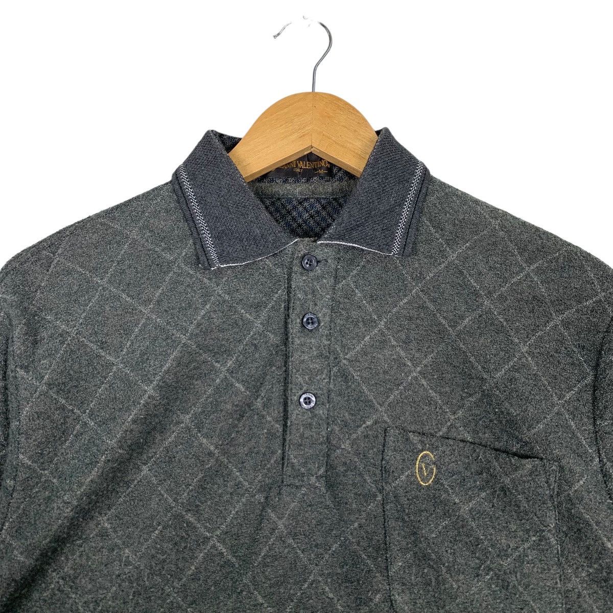Gianni Valentino GIANNI VALENTINO Checked Long Sleeve Polo Shirt #1165-C53 Size US M / EU 48-50 / 2 - 7 Thumbnail