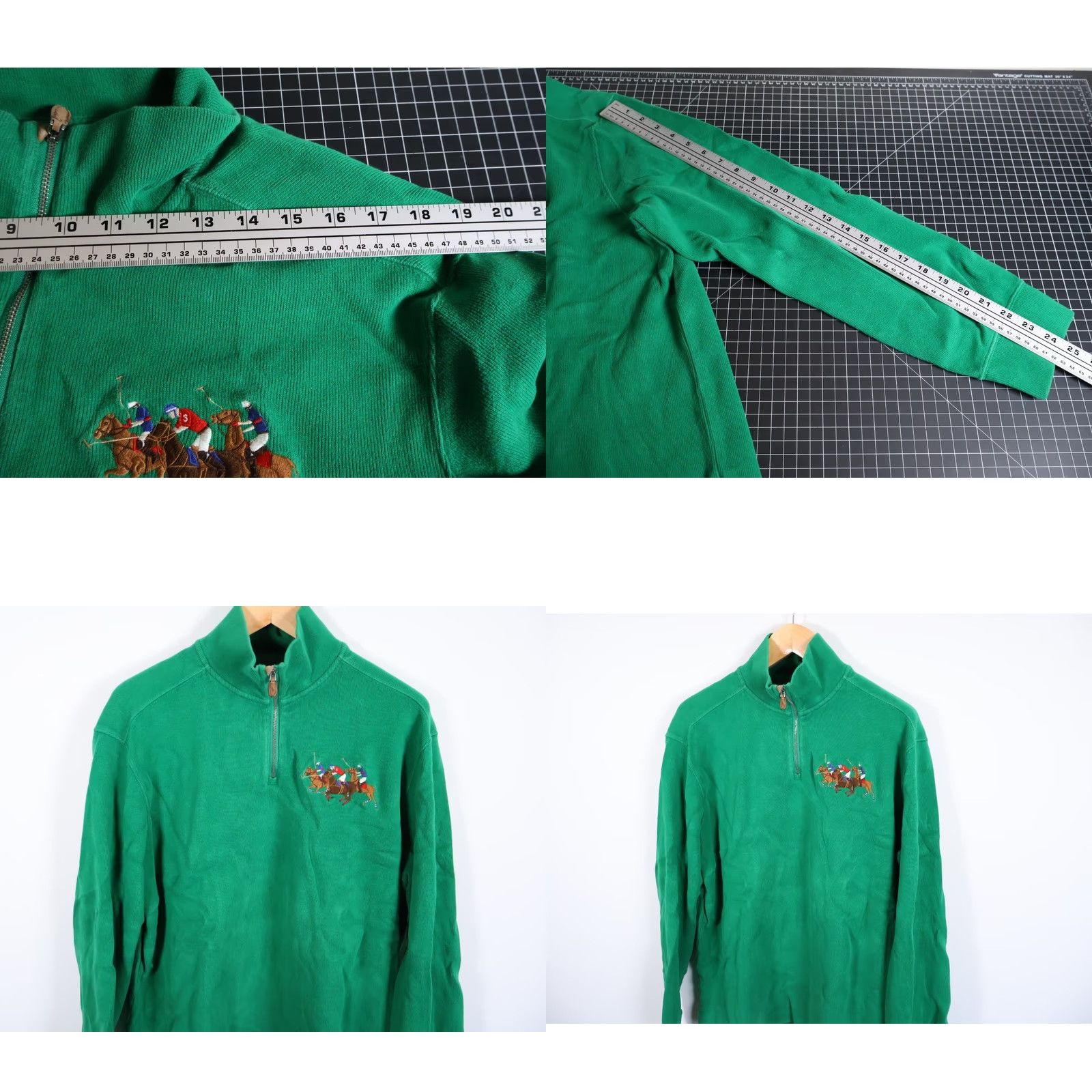 Polo Ralph Lauren Polo Ralph Lauren Sweater Men's XL Green 1/4 Zip Knit 100% Cotton Pullover Mock Neck Printed Pony Vintage? Size US XL / EU 56 / 4 - 8 Thumbnail