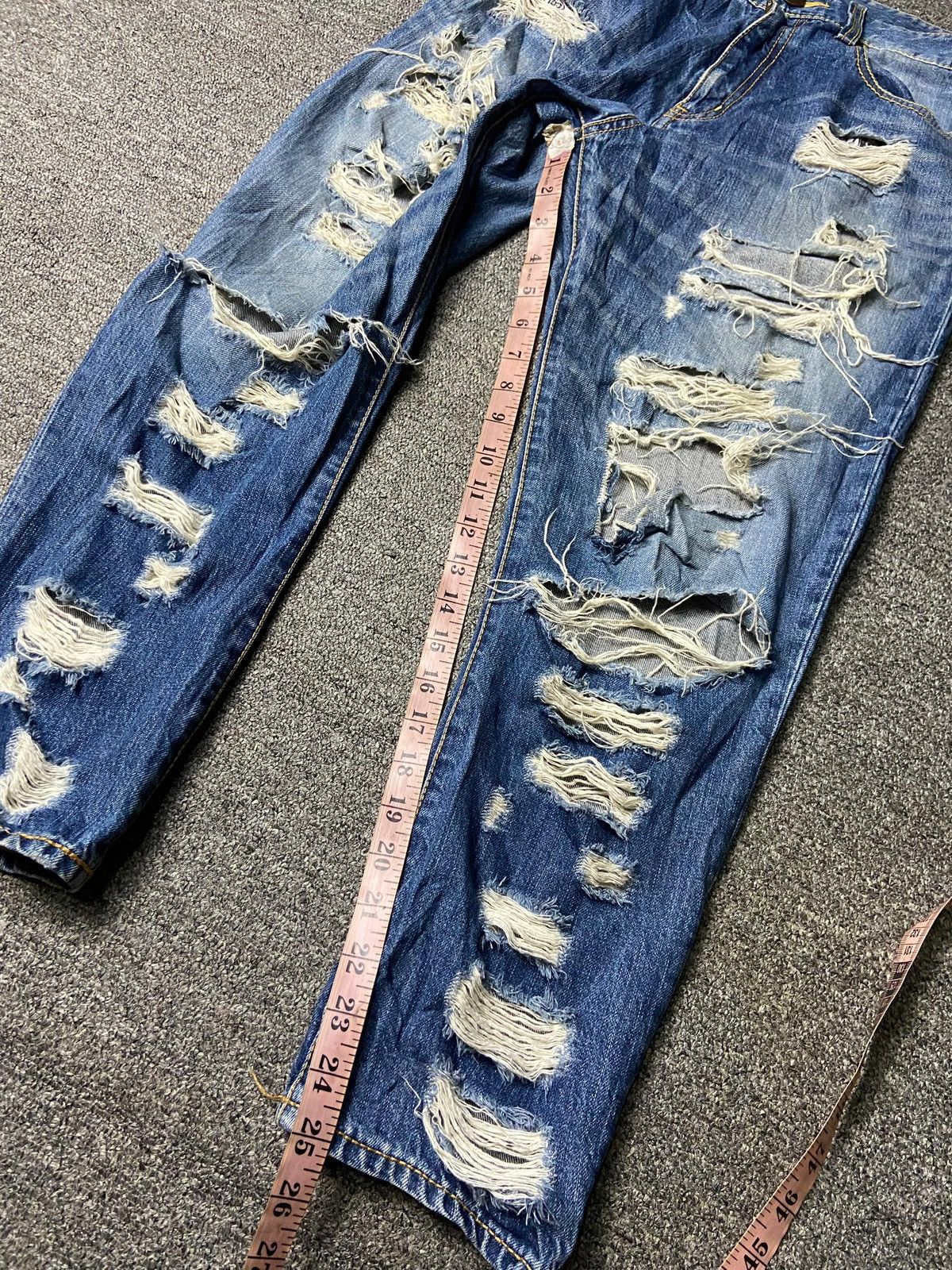 Japanese Brand Co&Lu Brand Distressed Denim Ripped Jeans (158) Size US 32 / EU 48 - 9 Thumbnail