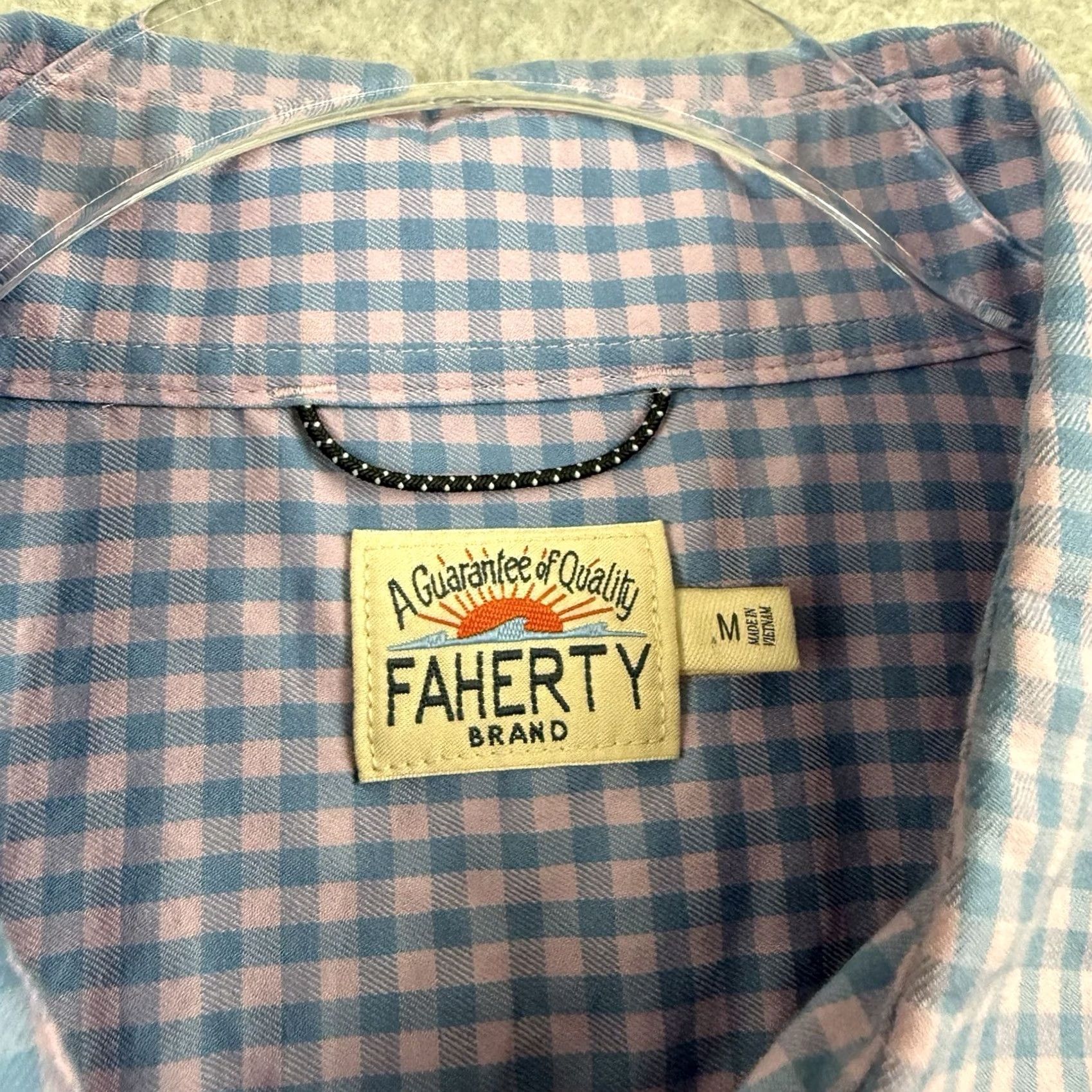Faherty Faherty Movement Shirt Mens Medium Pink Blue Gingham Button Down Size US M / EU 48-50 / 2 - 3 Thumbnail