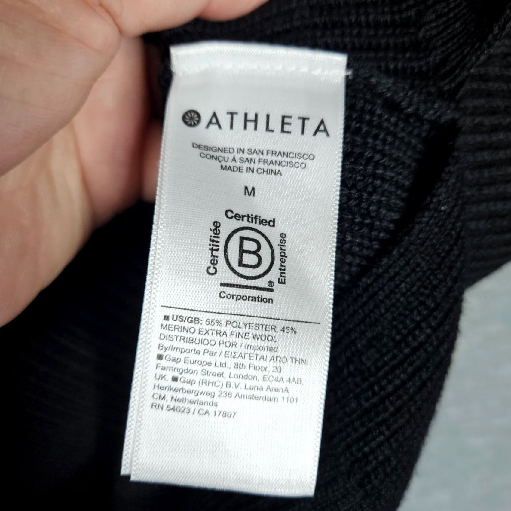 Athleta Athleta V-neck Black Long Sleeve Ribbed Sweater Size M Size M / US 6-8 / IT 42-44 - 6 Thumbnail