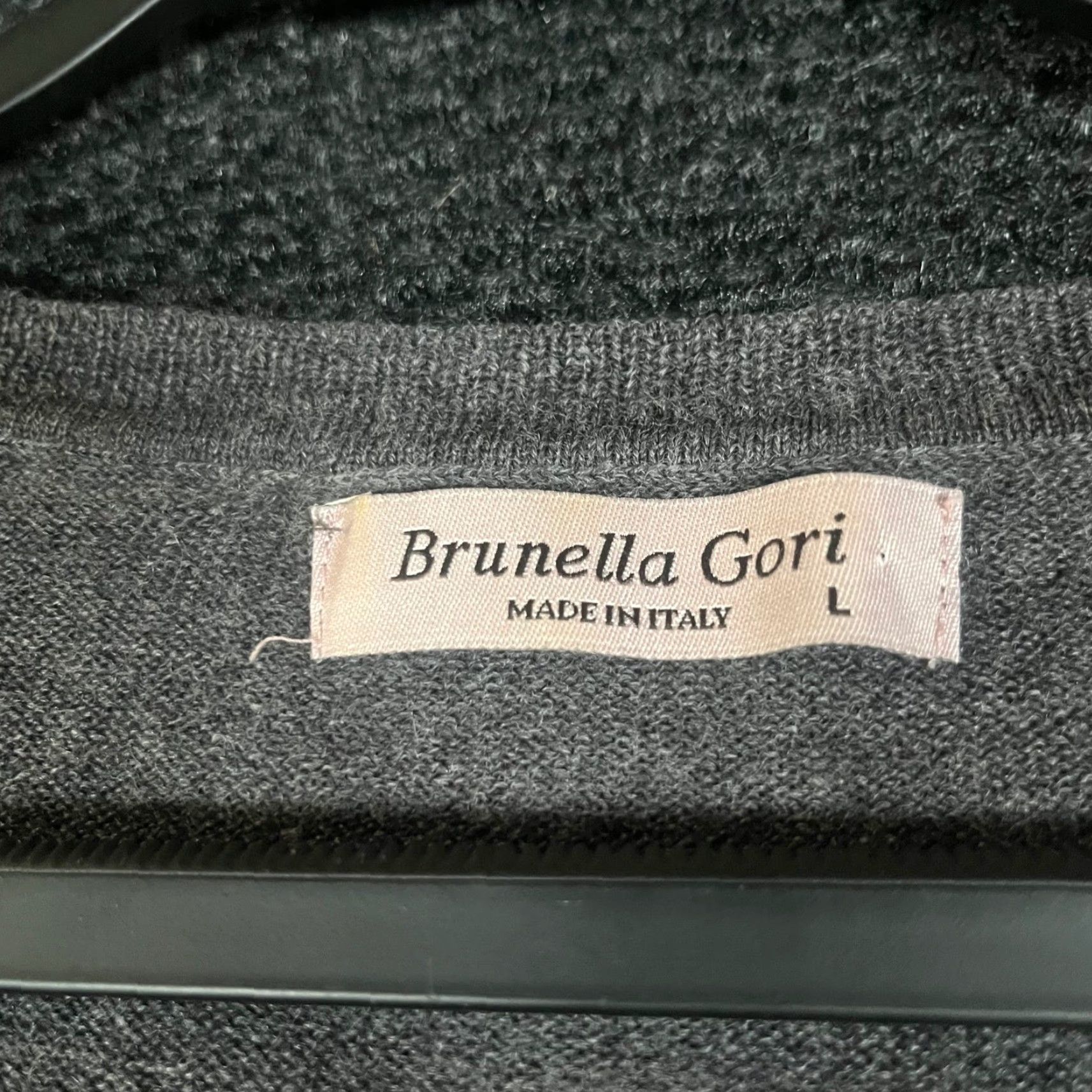 Vintage Brunella Gori Grey 100% Wool Sweater Dress Jacket? No. Size L / US 10 / IT 46 - 3 Thumbnail