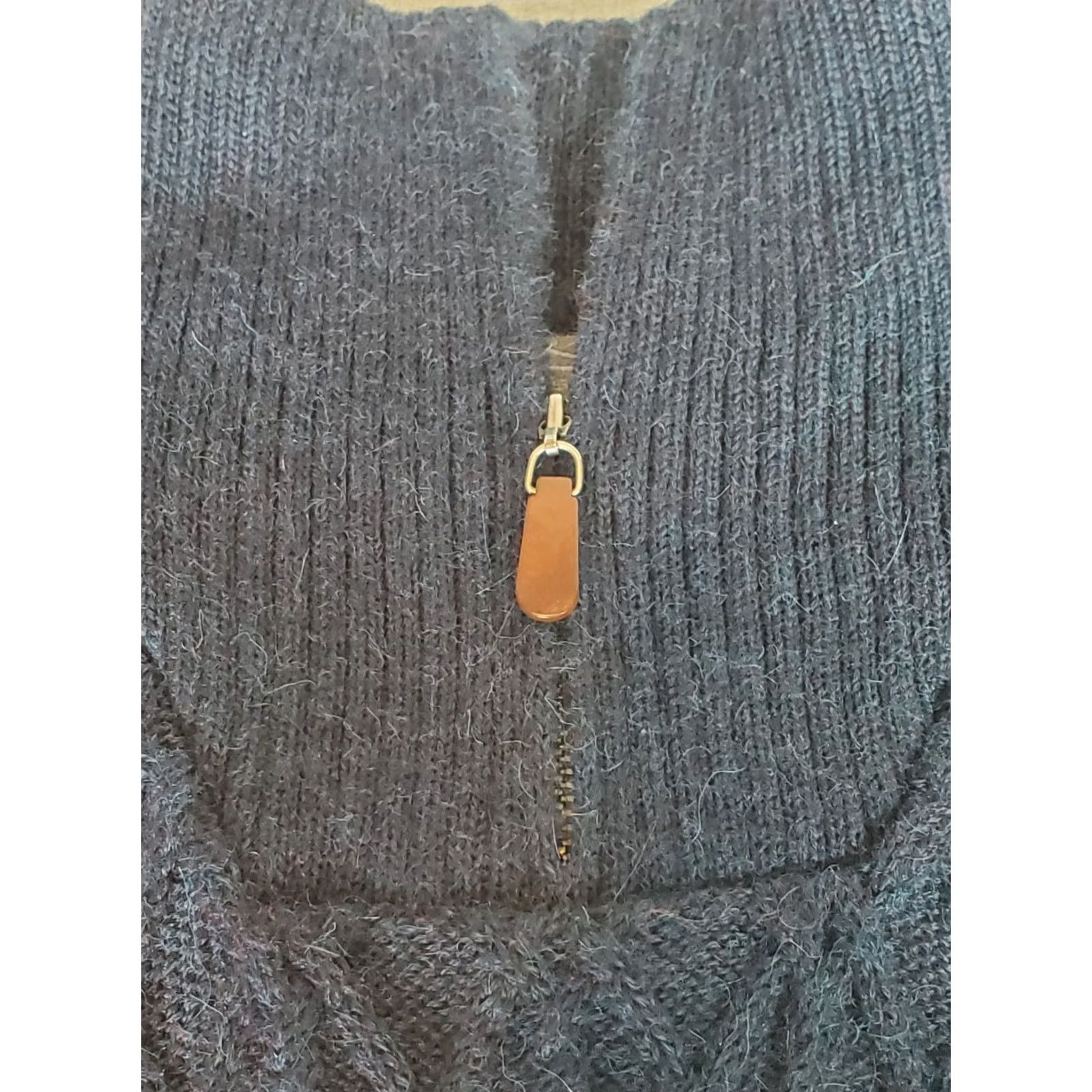 Talbots Talbots Mens 100% Alpaca Wool Zip Neck Cable Knit Sweater Blackwatch Size XL Men’s Pullover Size US XL / EU 56 / 4 - 4 Thumbnail