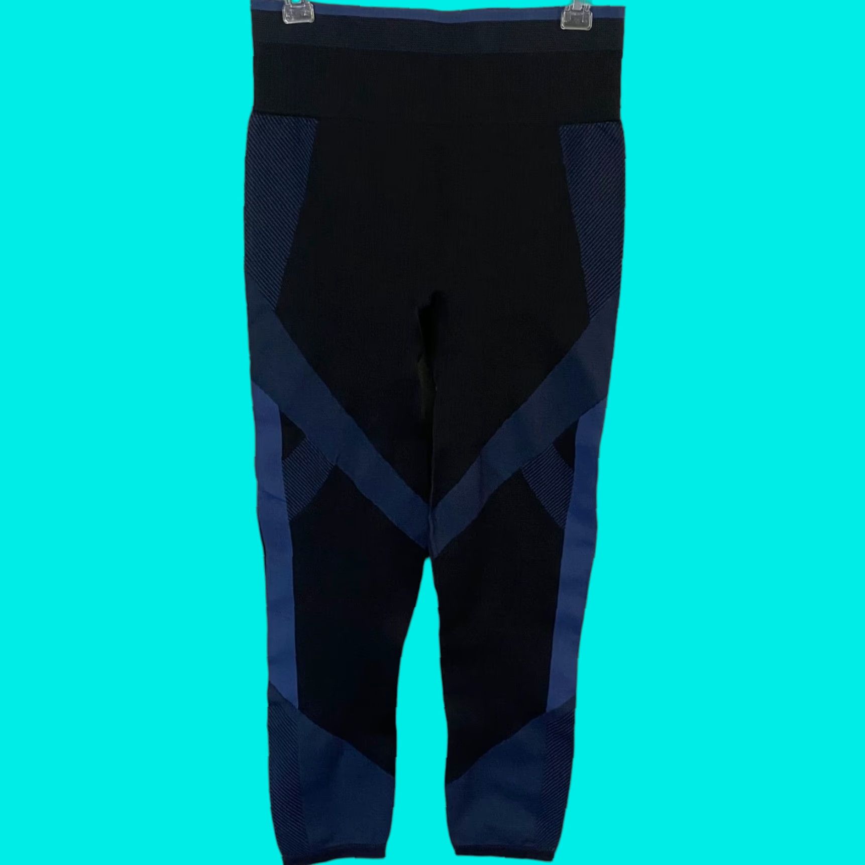 Victoria's Secret VICtoria's Secret Pink High-Waisted Ribbed Leggings L Black Blue Leggings Womens L Size 36" / US 14 / IT 50 - 1 Thumbnail