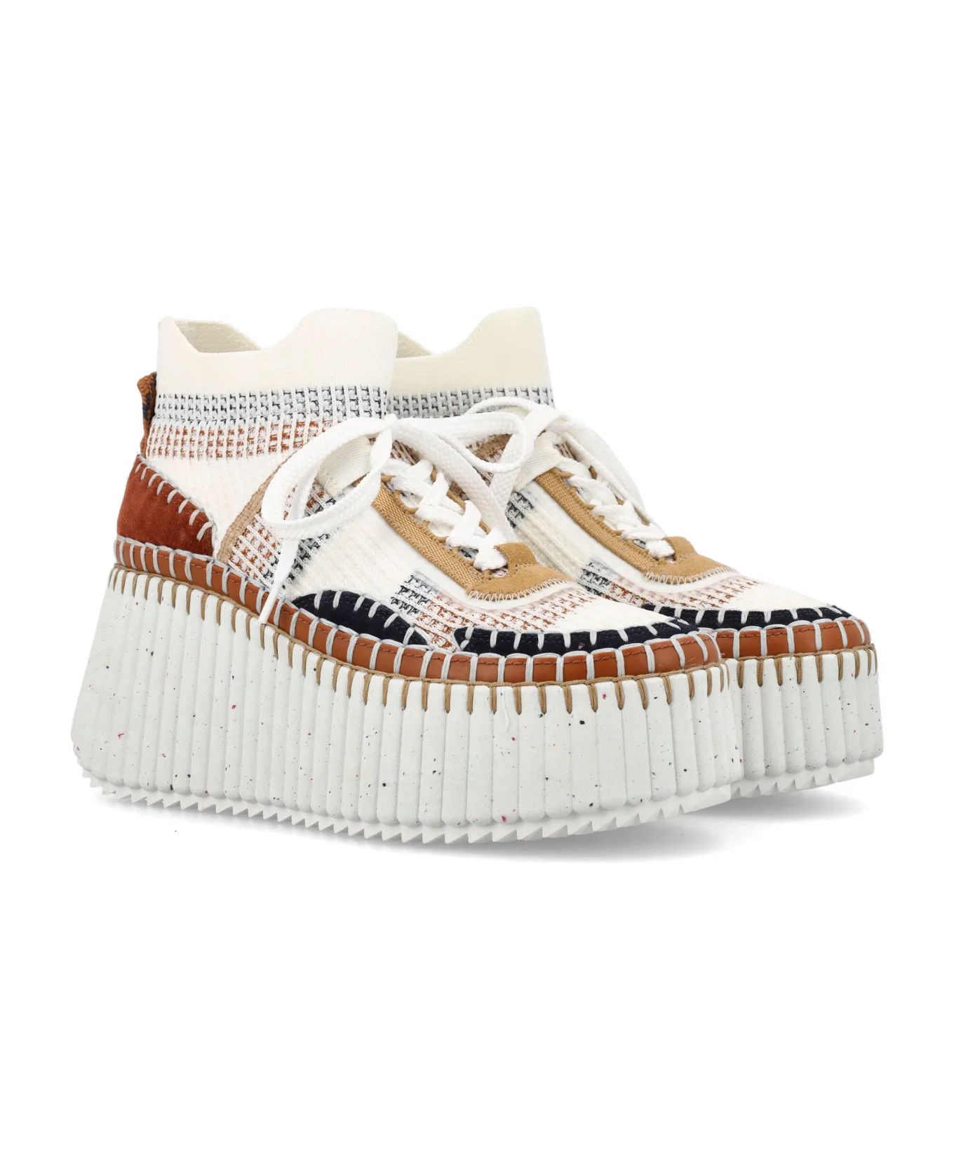 Chloe o1loc1c10226 Nama Wedge Low-Top Sneakers in Red Sand Size US 10 / IT 40 - 2 Thumbnail