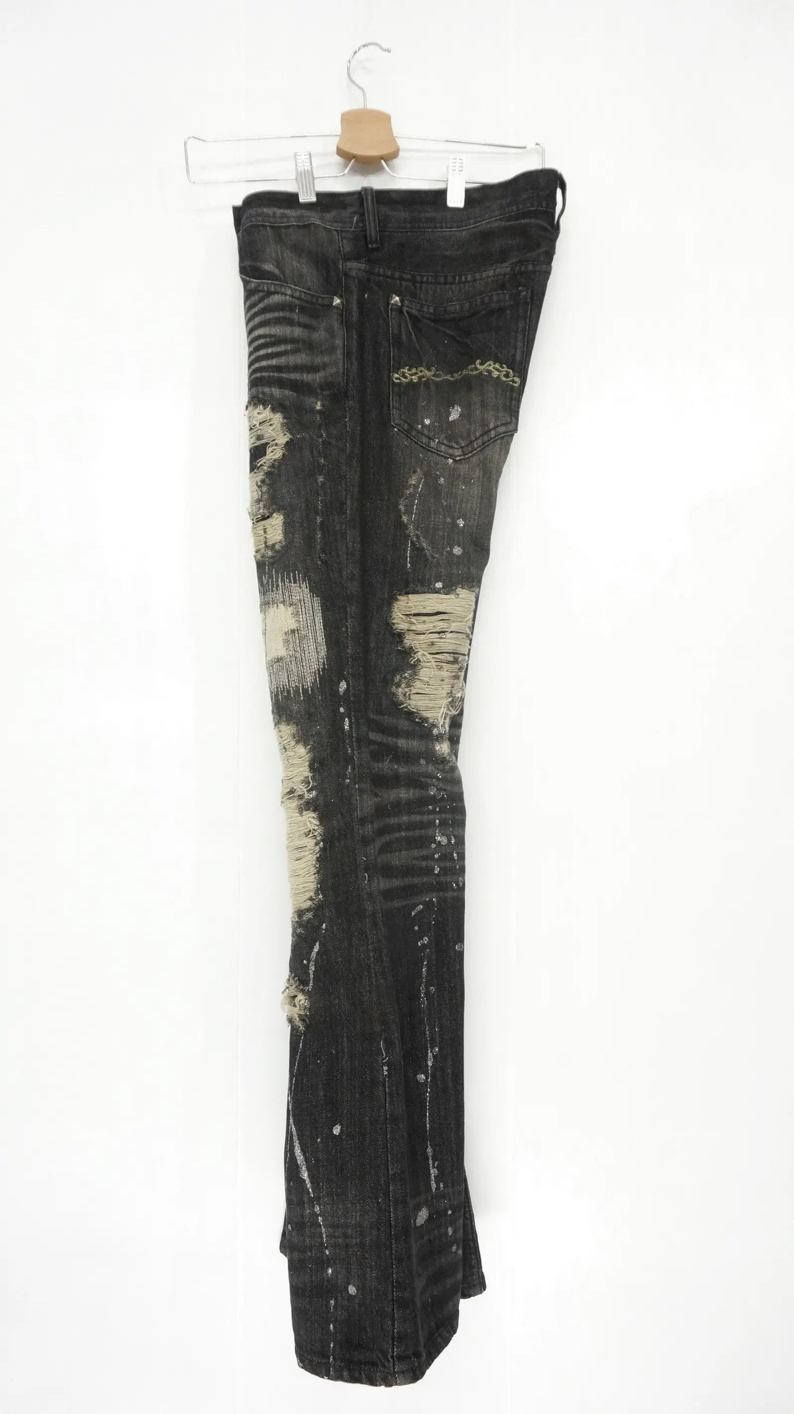 Japanese Brand Vintage MIDAS Distressed Shortrise Flared Jeans Size US 30 / EU 46 - 9 Thumbnail