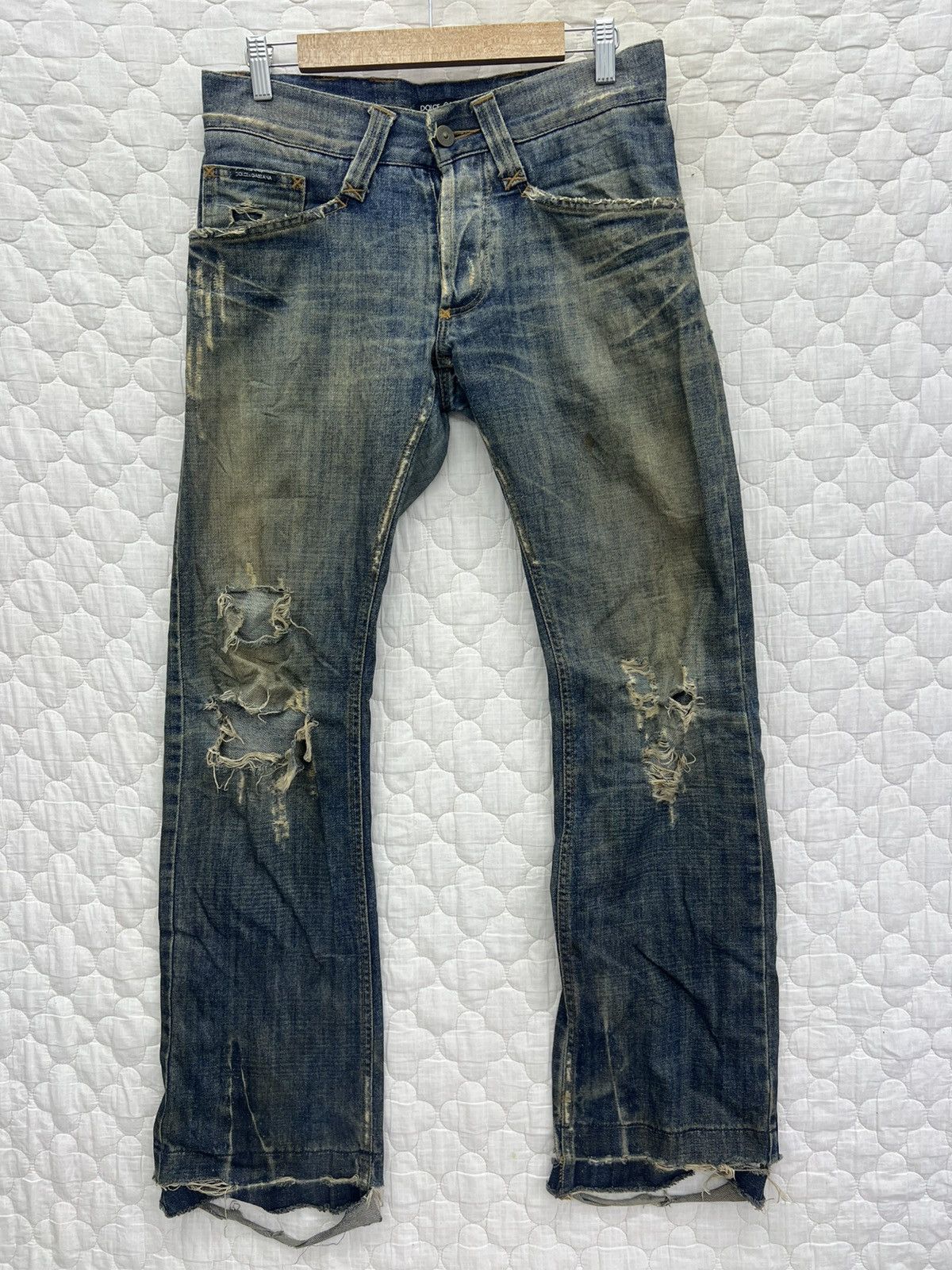 Dolce & Gabbana STEALS🔥🔥🔥DOLCE GABBANA BOOT CUT DISTRESS DENIM Size US 31 - 1 Thumbnail