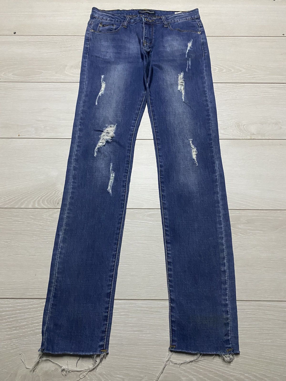 Dolce & Gabbana Woman Dolce Gabbana Distressed Skinny Fit Jeans Size US 28 / EU 44 - 1 Thumbnail