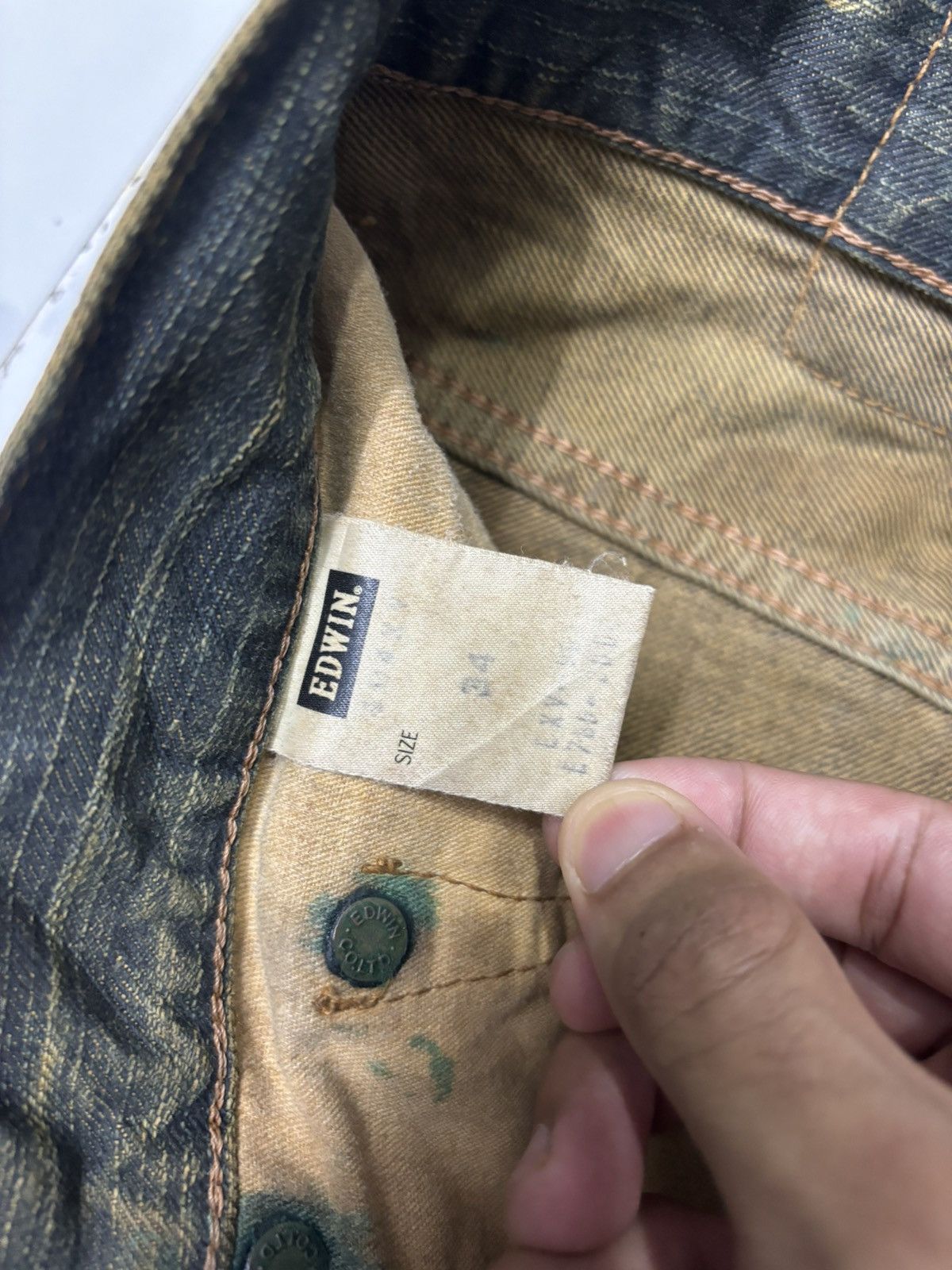 Edwin EDWIN RUSTY MUD WASH BAGGY DISTRESS DENIM JEANS Size US 34 / EU 50 - 11 Thumbnail