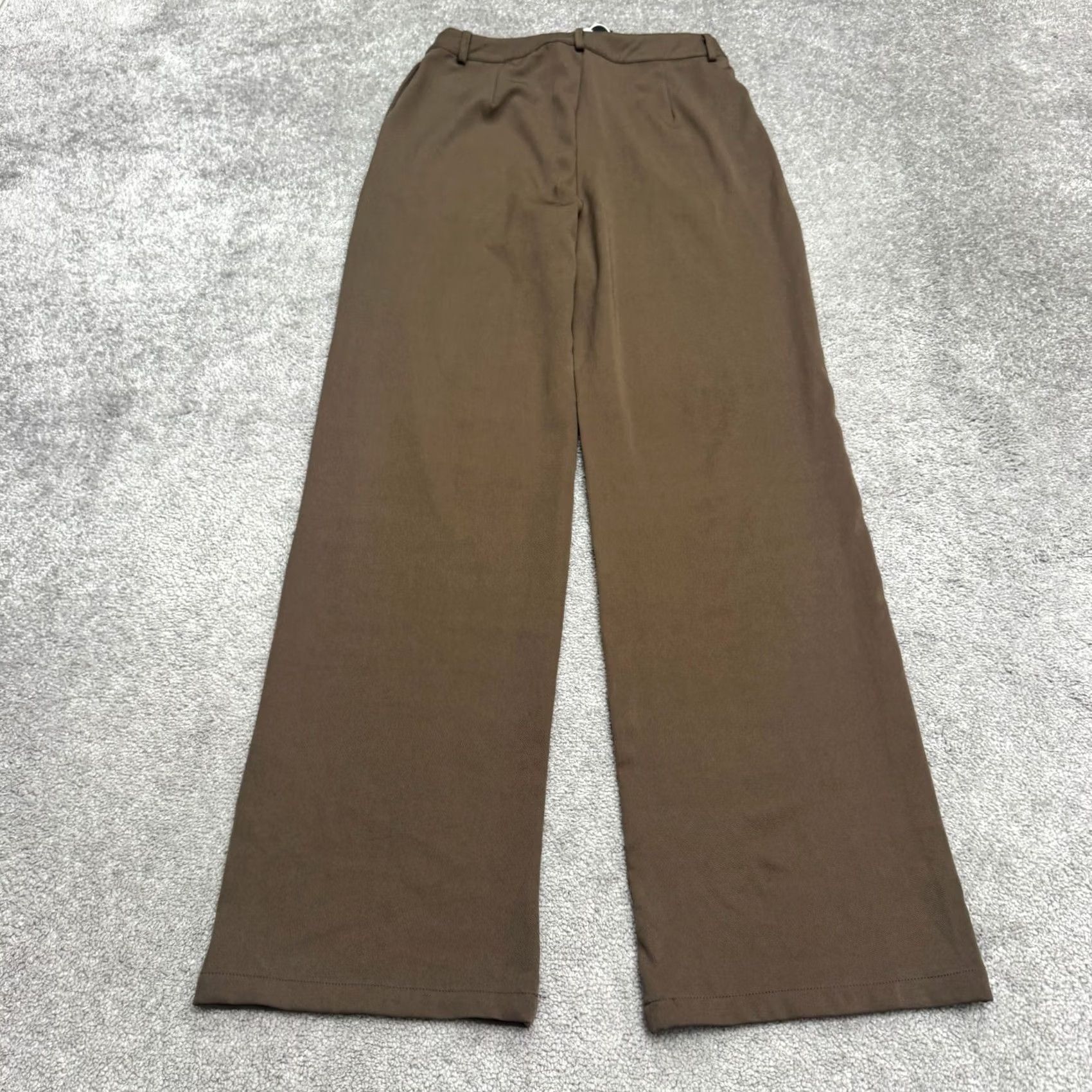 Boohoo Boohoo Woven Trouser Dress Pants Women 6 Brown Tan High Rise Casual Belt Bag NWT Size 28" / US 6 / IT 42 - 2 Thumbnail