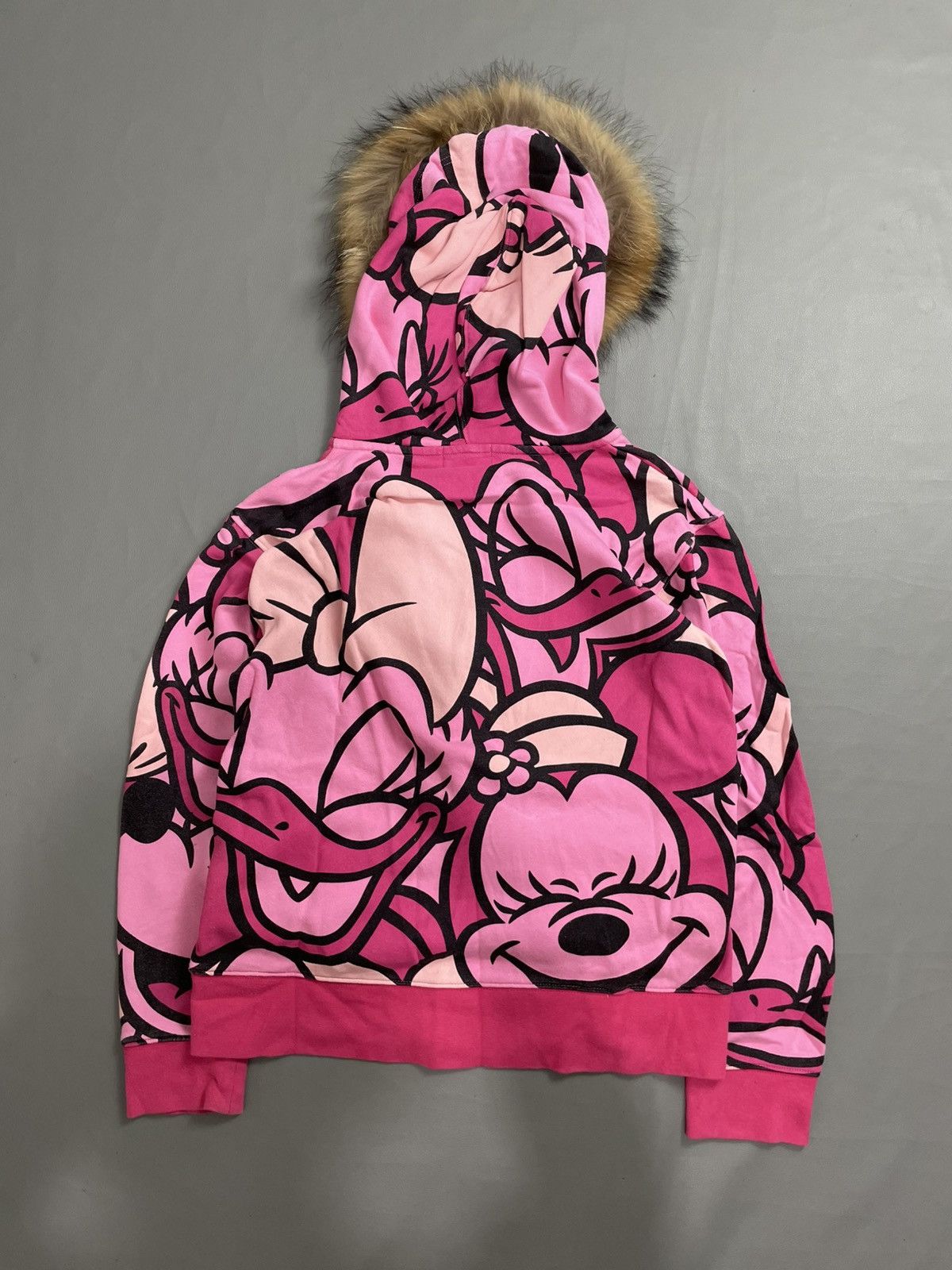 Japanese Brand Disney Mickey Mouse printed Fur Hoodie y2k style Size M / US 6-8 / IT 42-44 - 3 Thumbnail