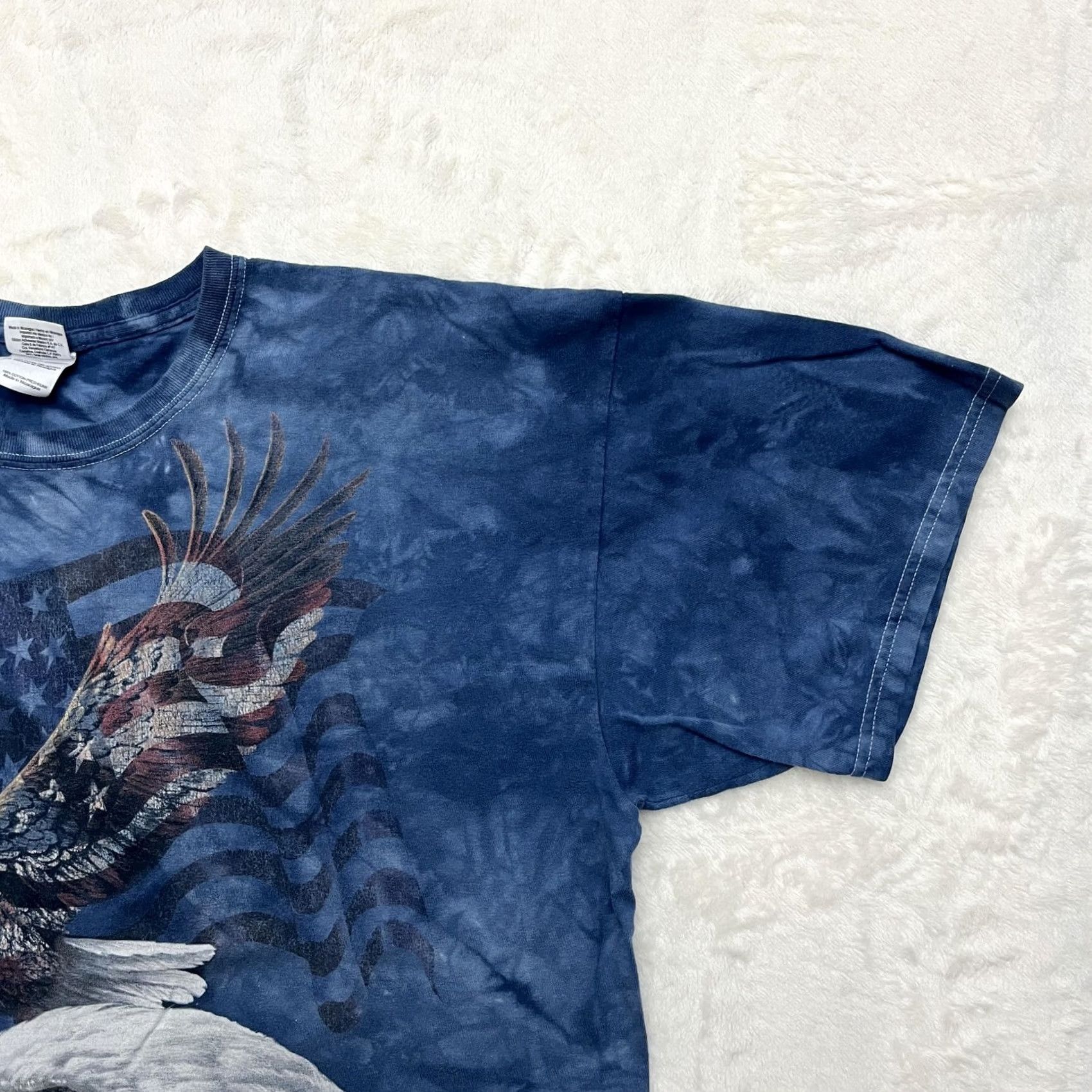 Gildan Y2K The Mountain Bald Eagle American Flag Shirt Mens XL Blue Tie Dye Size US XL / EU 56 / 4 - 4 Thumbnail