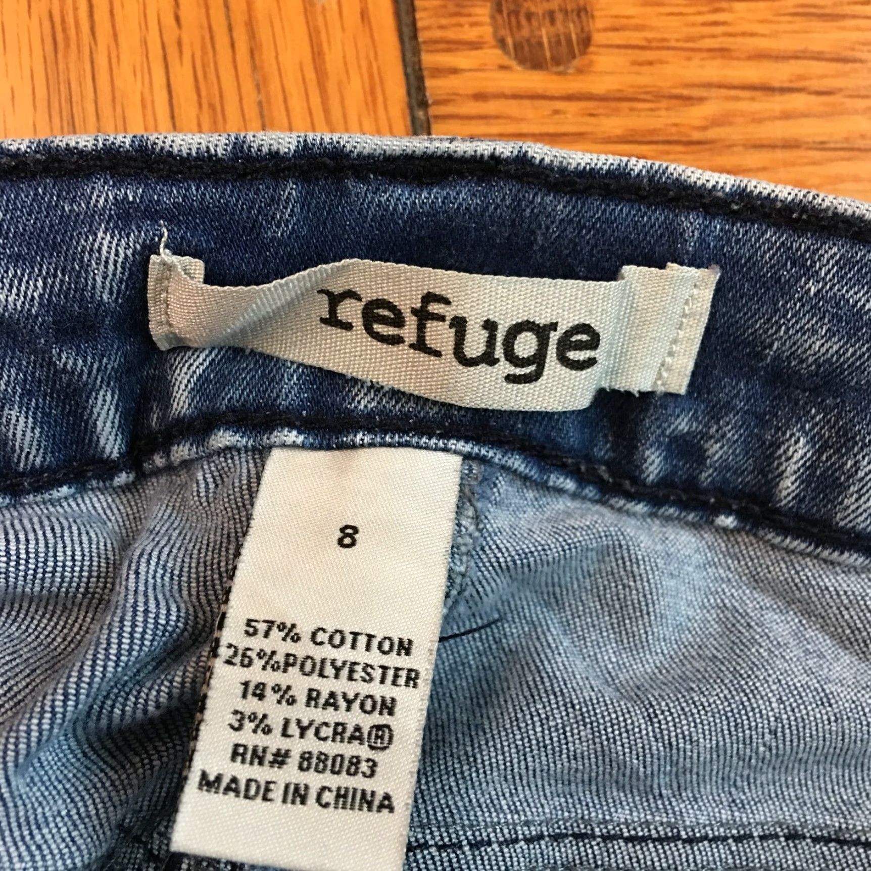Denime Refuge Womens Casual Flat Front Straight Blue Denim Jeans Size 8 Size 30" / US 8 / IT 44 - 6 Thumbnail