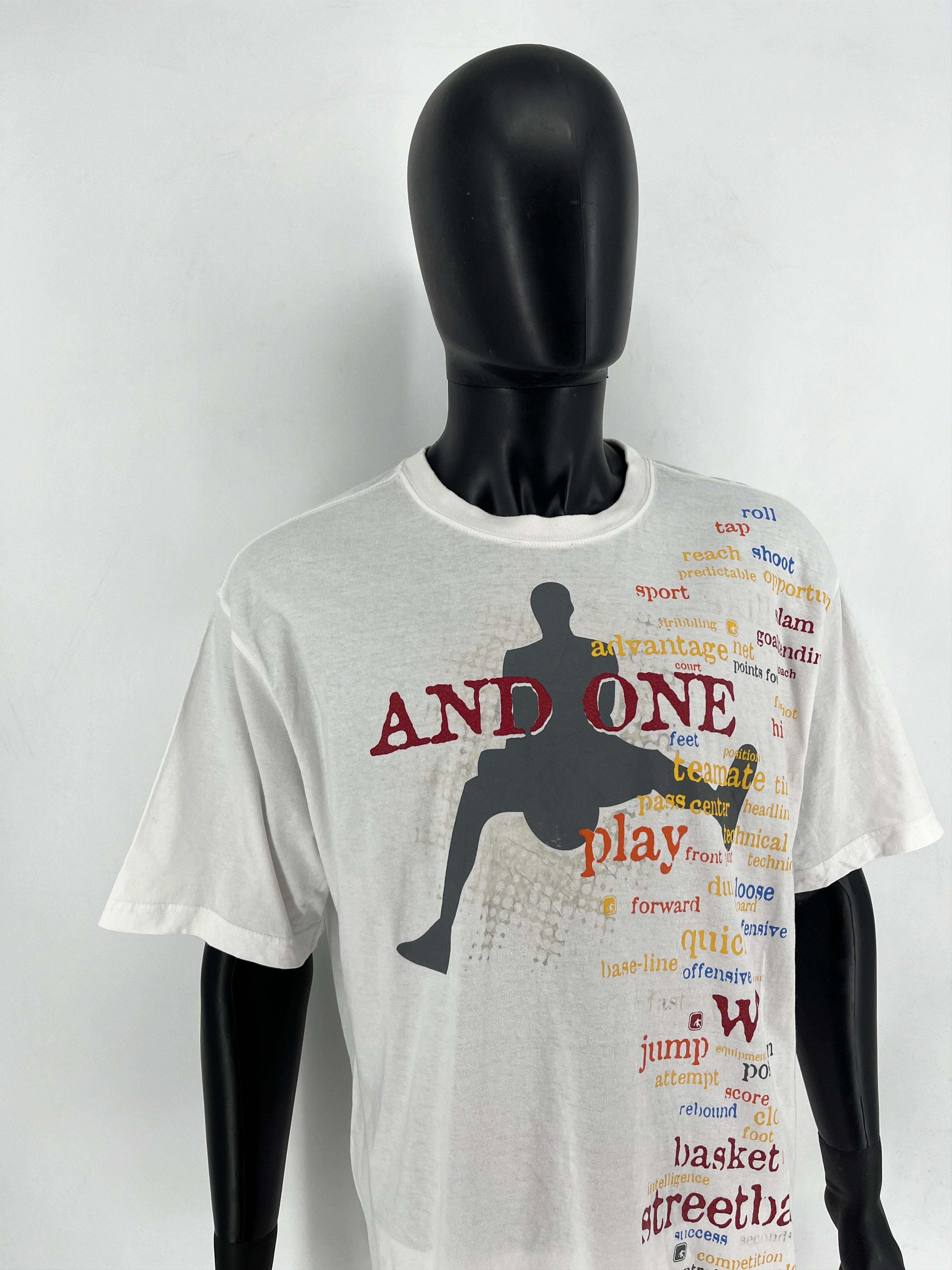 NBA And 1 One Basketball Graphic TShirt Men’s White Y2K 2000s Size US XL / EU 56 / 4 - 3 Thumbnail