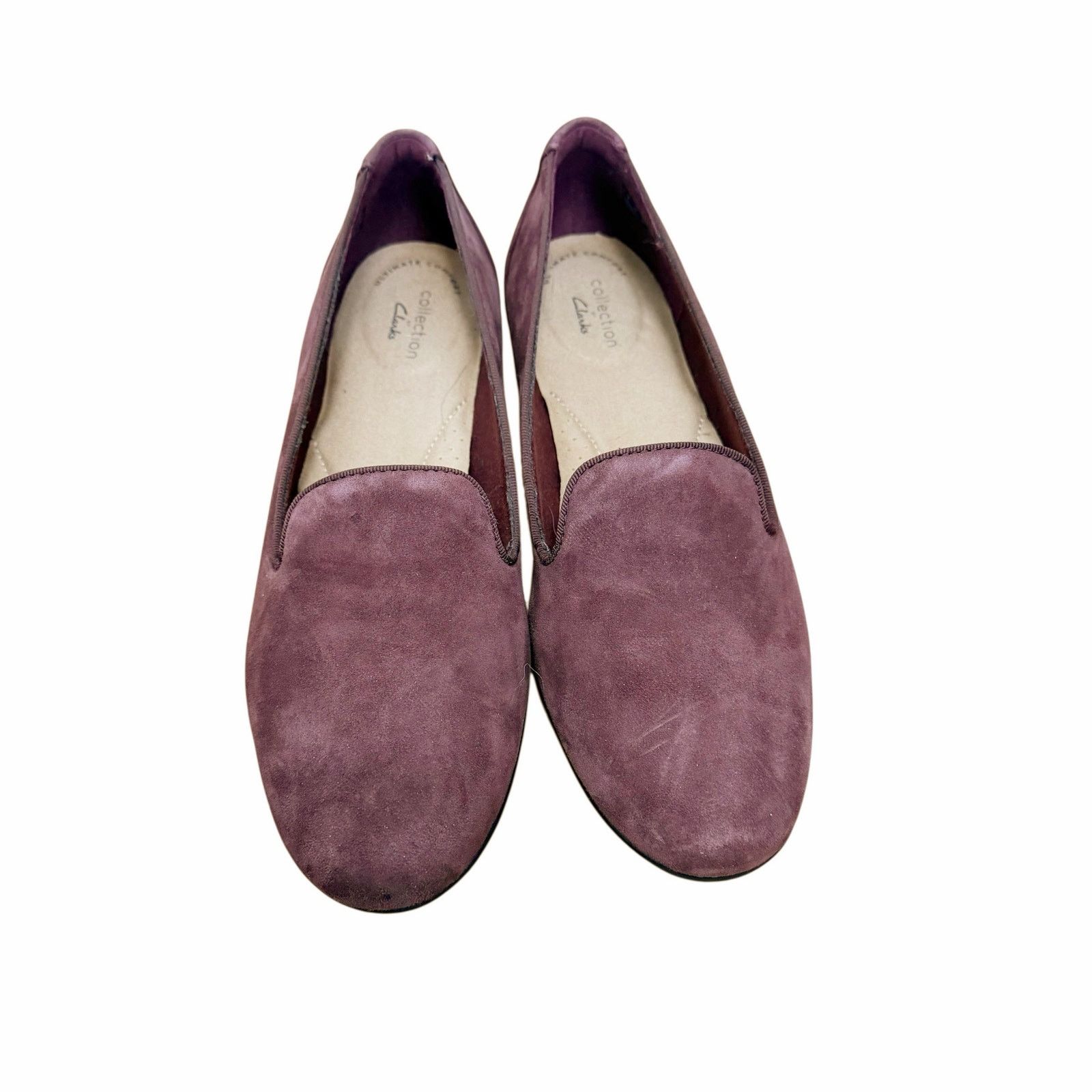 Clarks Clark’s Collection Maroon Suede Slip On Flats Sz 8.5 Size US 8.5 / IT 38.5 - 2 Thumbnail