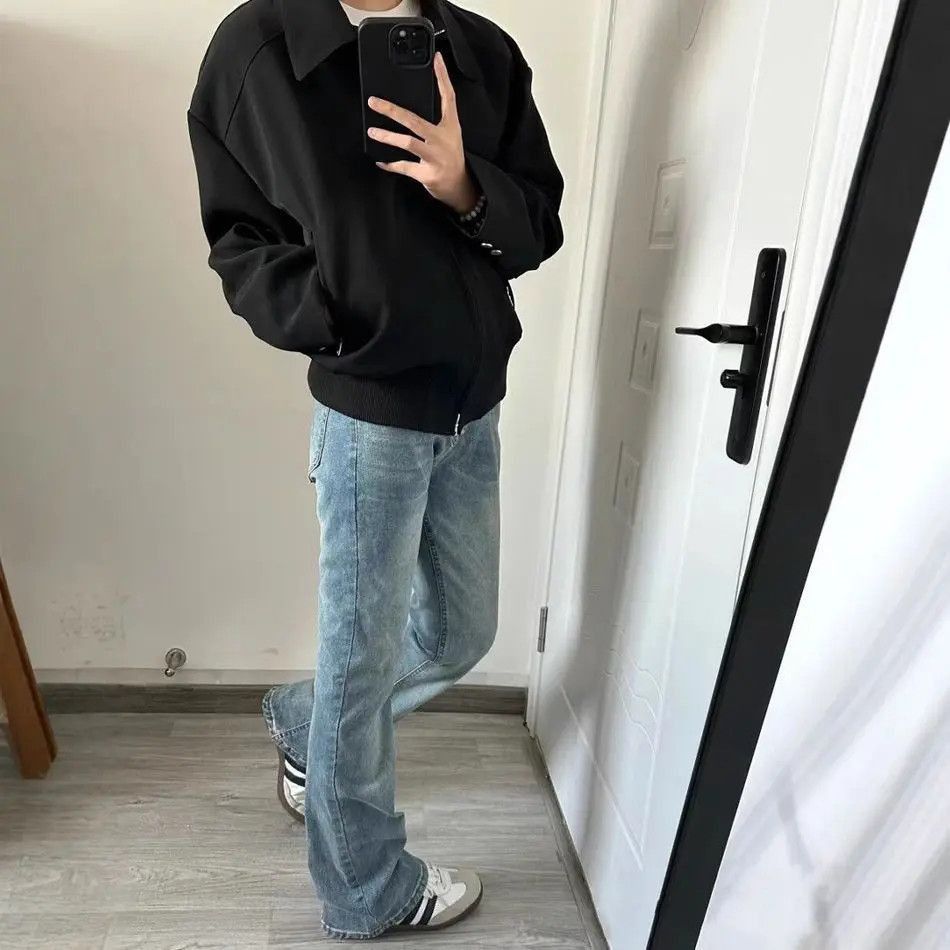 Japanese Brand Retro loose straight leg micro flared jeans Size US 30 / EU 46 - 4 Thumbnail