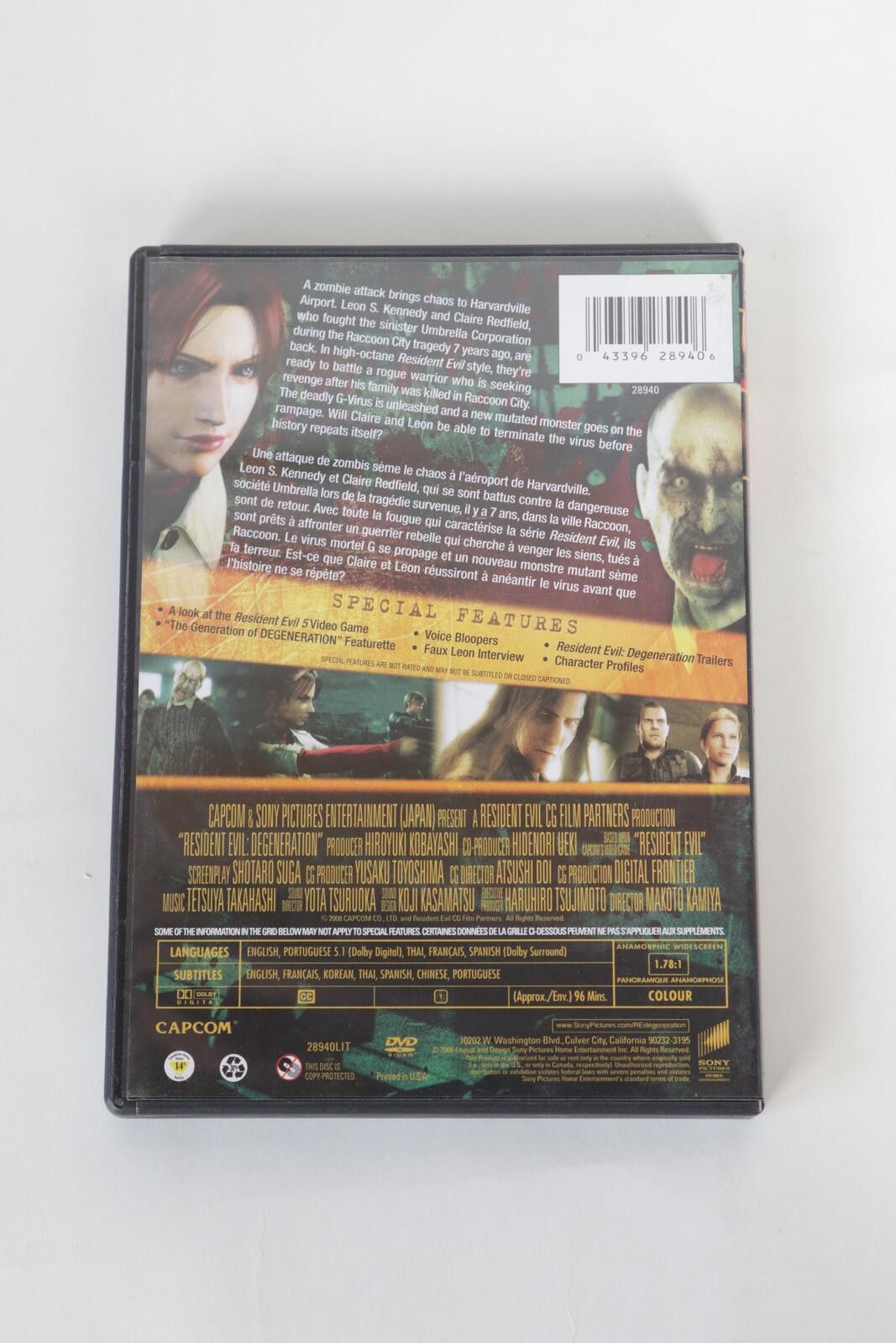 Other Sony Pictures Resident Evil Degeneration Motion Picture DVD Size ONE SIZE - 2 Thumbnail