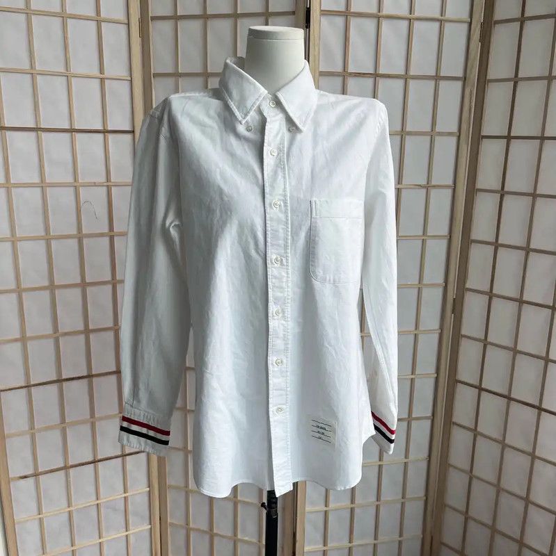 Thom Browne Thom Browne Women's White Cotton Shirt 0089 Size S / US 4 / IT 40 - 1 Thumbnail