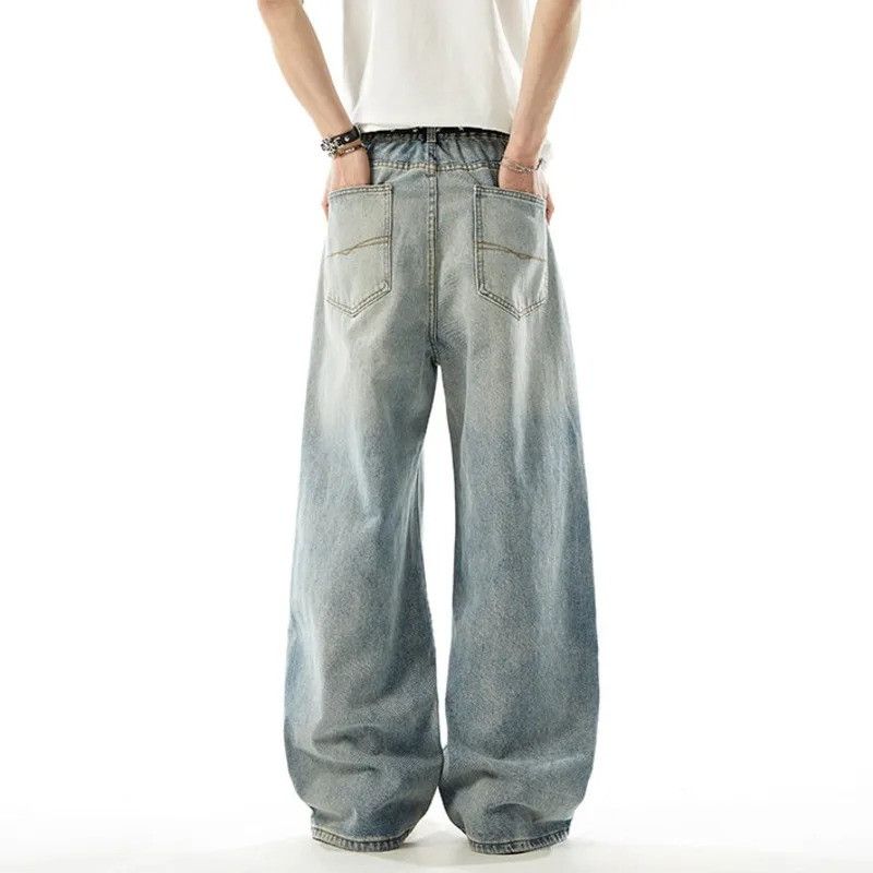 Japanese Brand Washed Blue Men's Jeans Size US 33 - 3 Thumbnail