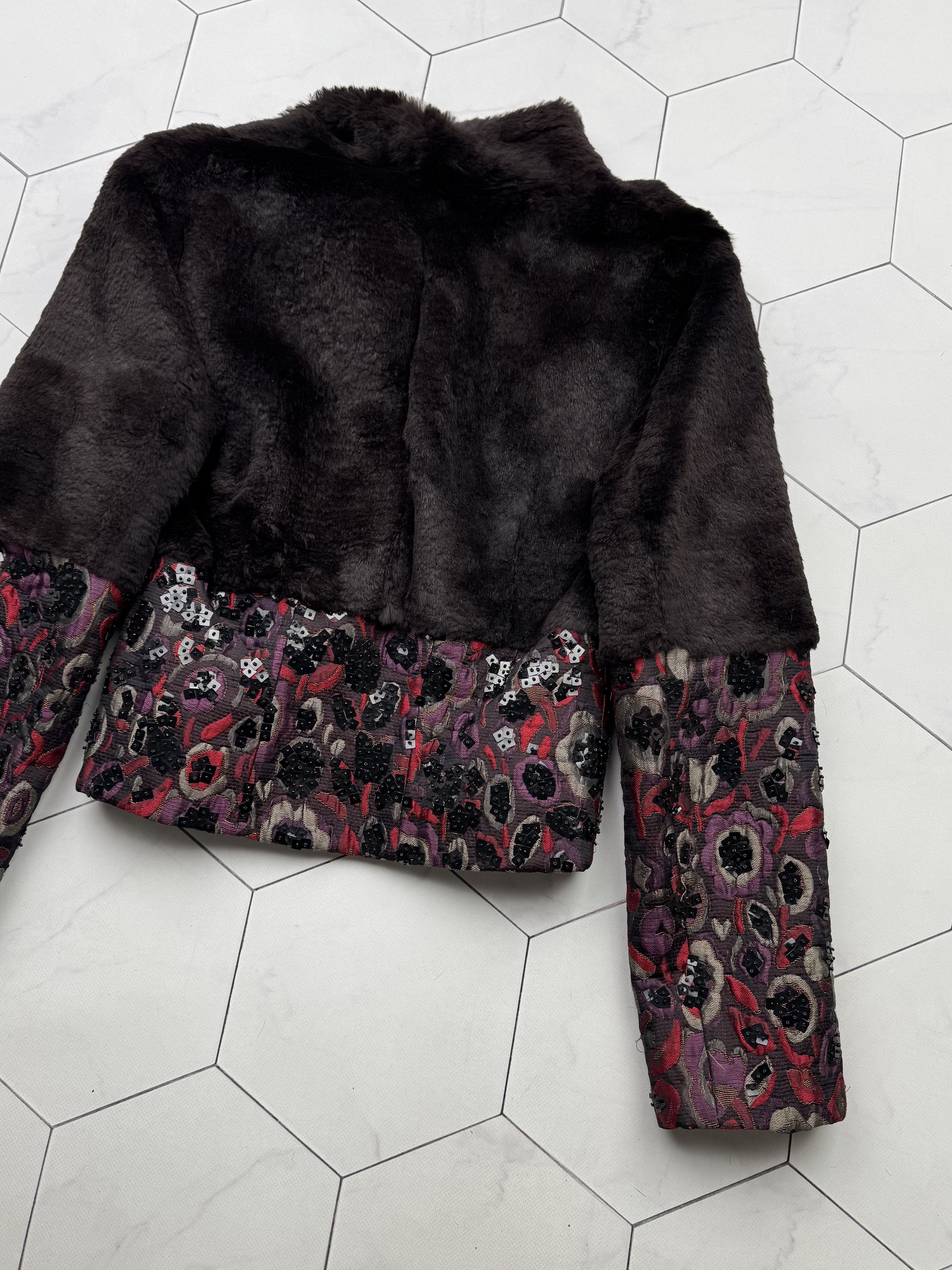 Custo Barcelona Vintage Cropped Real Fur Jacket (B470)