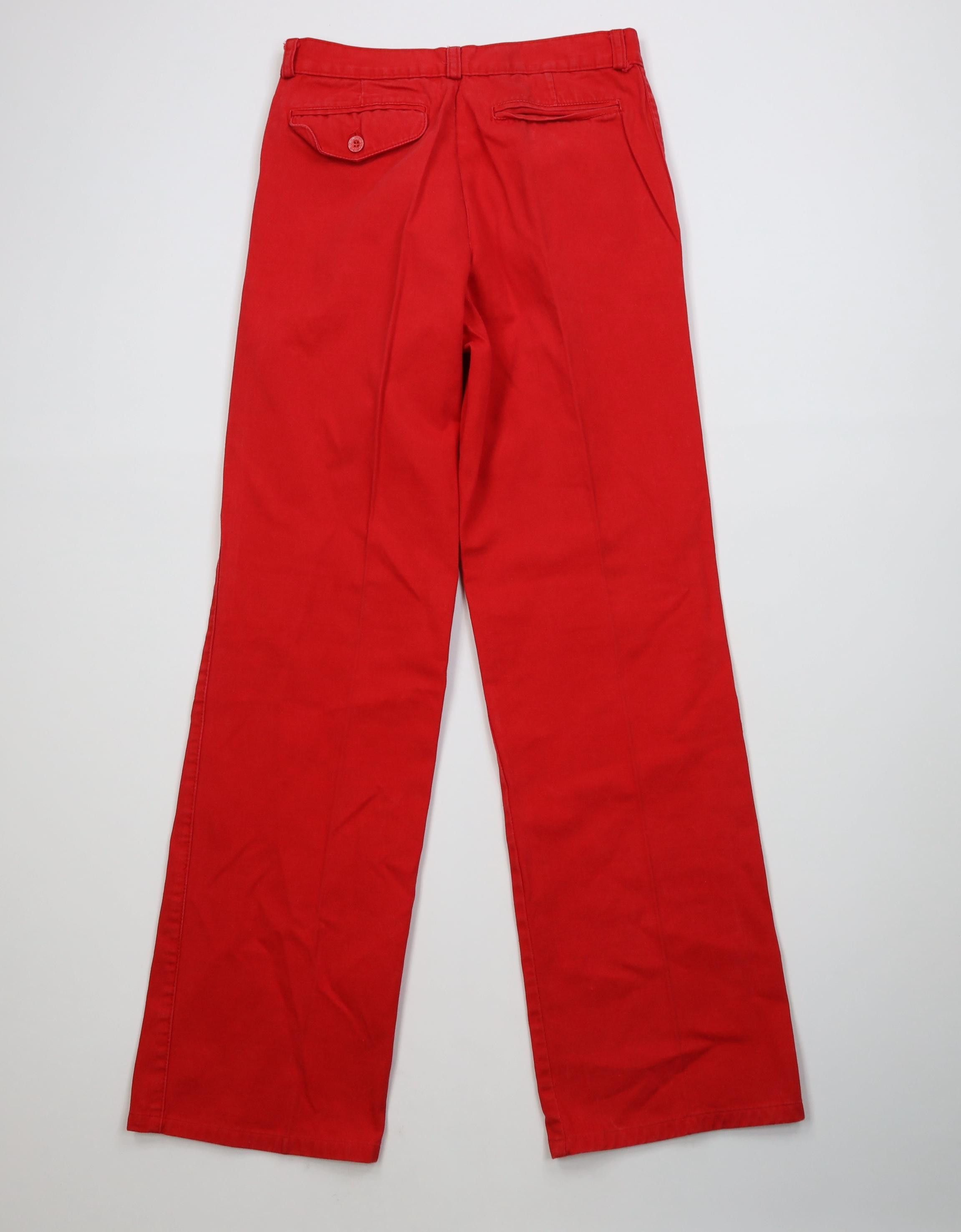 Vintage Vintage 70s Streetwear Wide Leg Chino Pants Red Cotton Size US 29 - 11 Thumbnail
