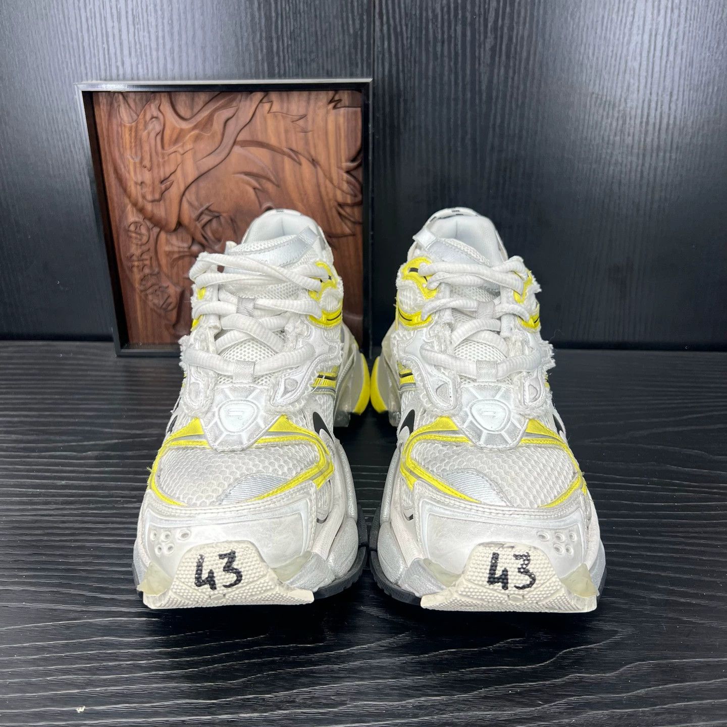 Balenciaga Balenciaga Runner Grey Yellow Distressed Sz 43 EUC Size US 10 / EU 43 - 2 Thumbnail