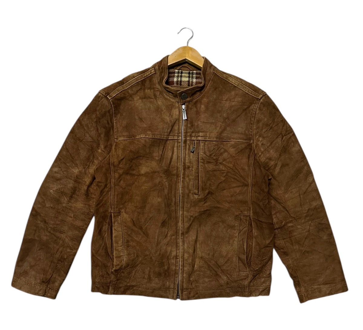 Leather Bernardo lamb leather motorcycle jacket in brown. Size US M / EU 48-50 / 2 - 1 Thumbnail