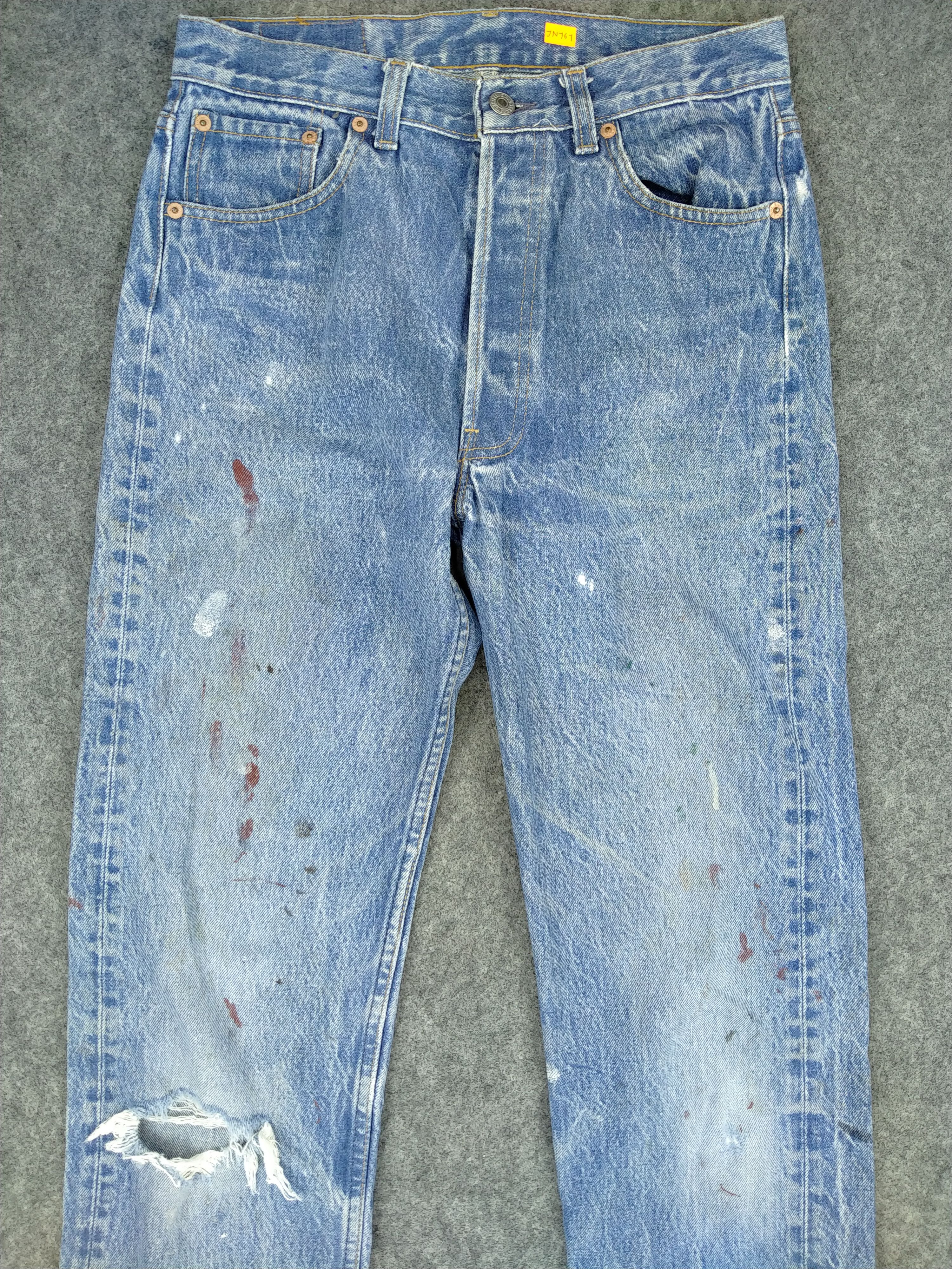 Japanese Brand Vintage Levi's 501 Paint Stain Denim 29 x 32 -JN767 Size US 29 - 3 Thumbnail