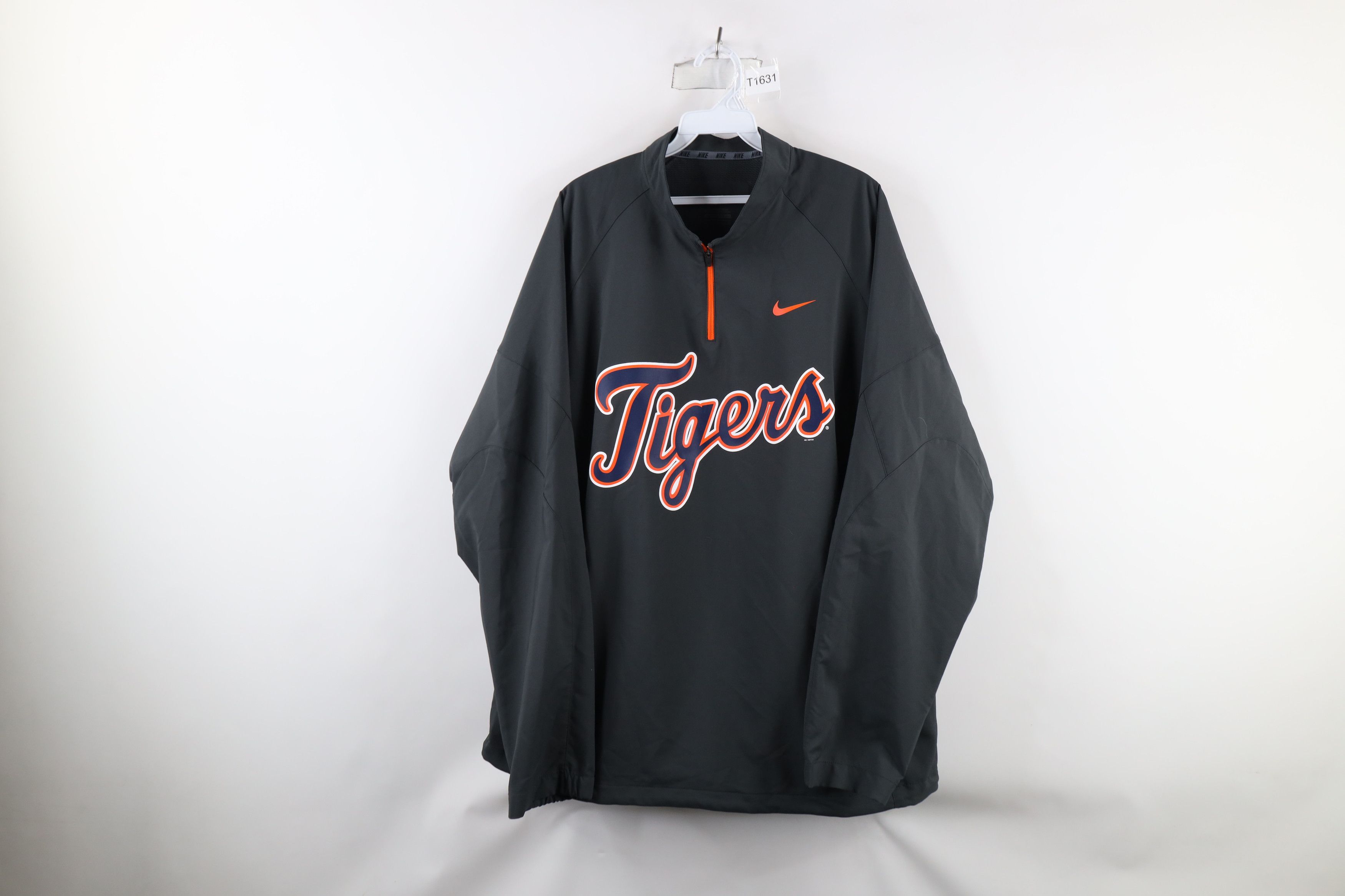 Nike × Vintage Nike Script Detroit Tigers Baseball Half Zip Pullover Jacket Size US XL / EU 56 / 4 - 1 Thumbnail
