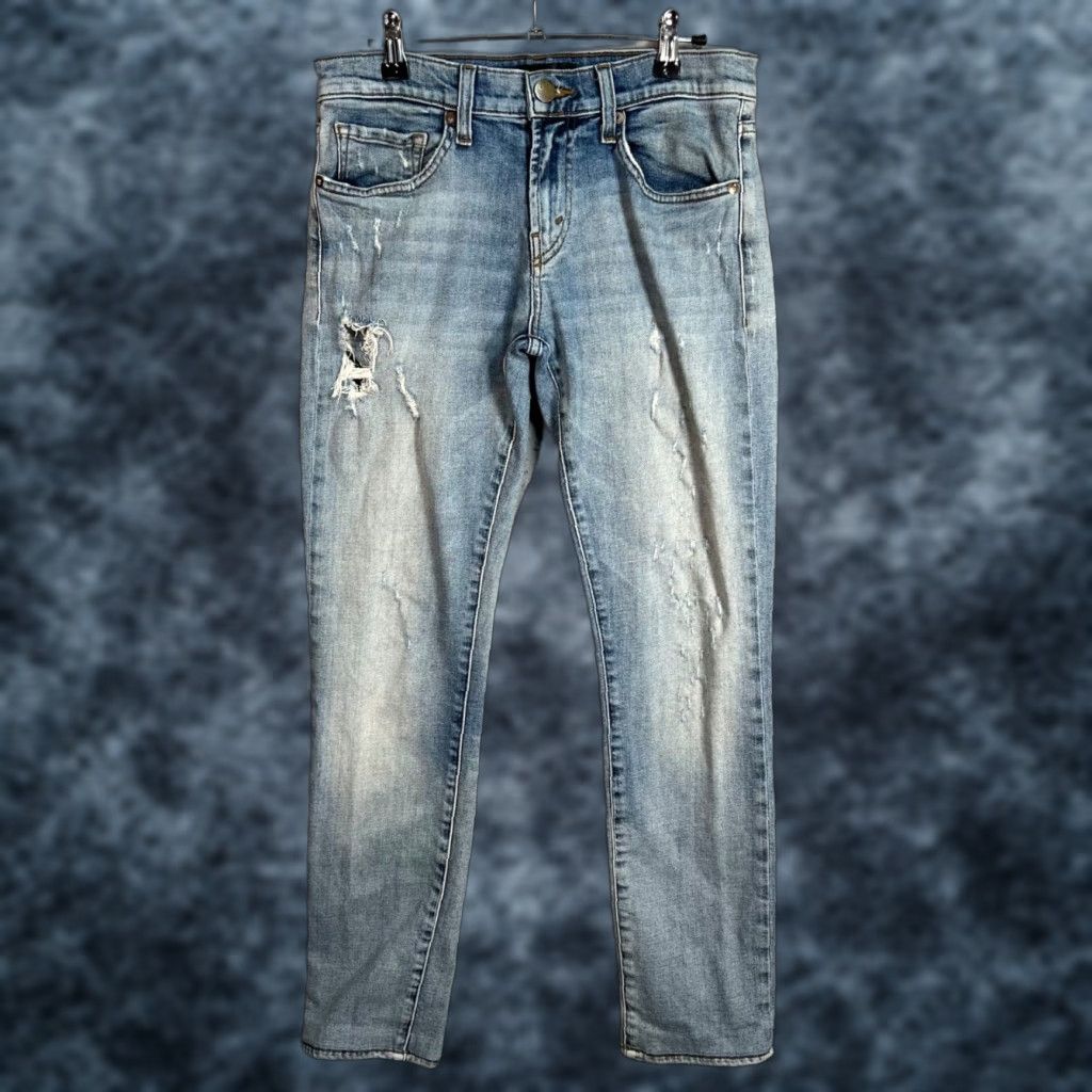 J Brand J Brand Womens Tyler Skinny Jeans Size 29 Blue Light Wash Distressed Denim Size 29" - 1 Thumbnail