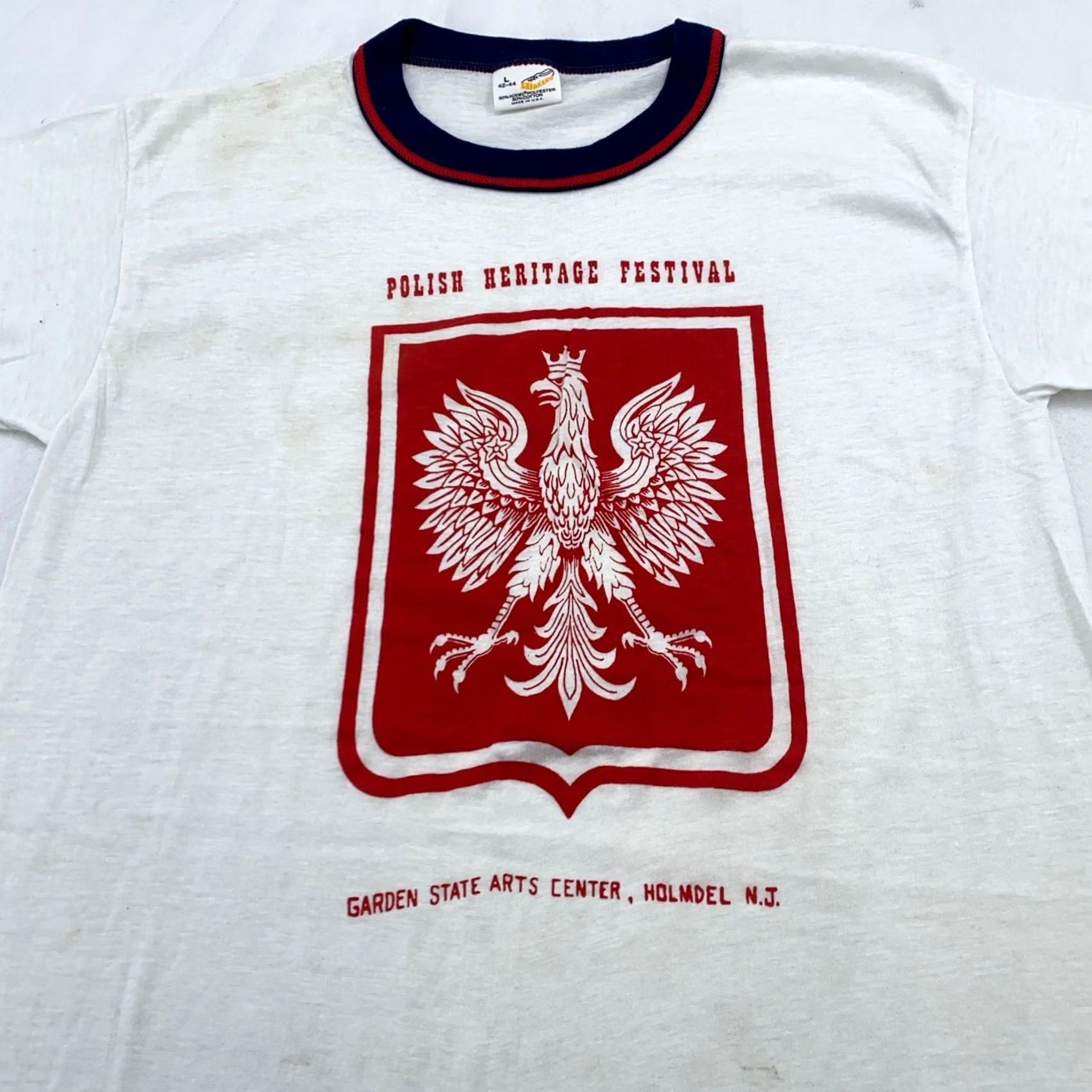 Vintage VINTAGE 90s POLISH HERITAGE FESTIVAL ARTS CENTER HOMDEL NJ T-Shirt XS/SMALL Mens Shirt XS White 80s 90s Size US XS / EU 42 / 0 - 2 Thumbnail