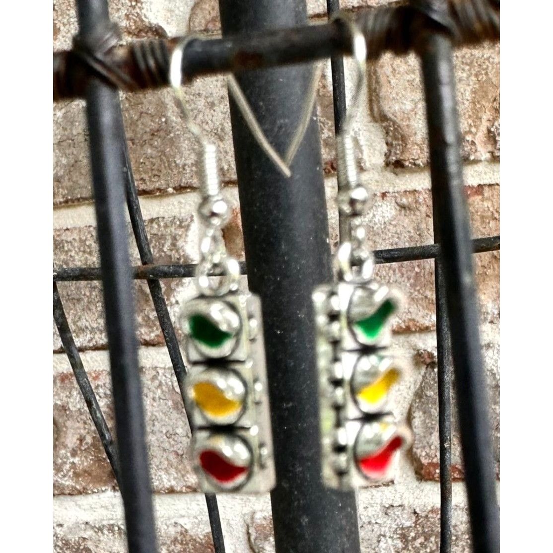 Handmade Traffic Light Earrings Signal New Dangle Hooks Stop Wait Go Size ONE SIZE - 8 Thumbnail