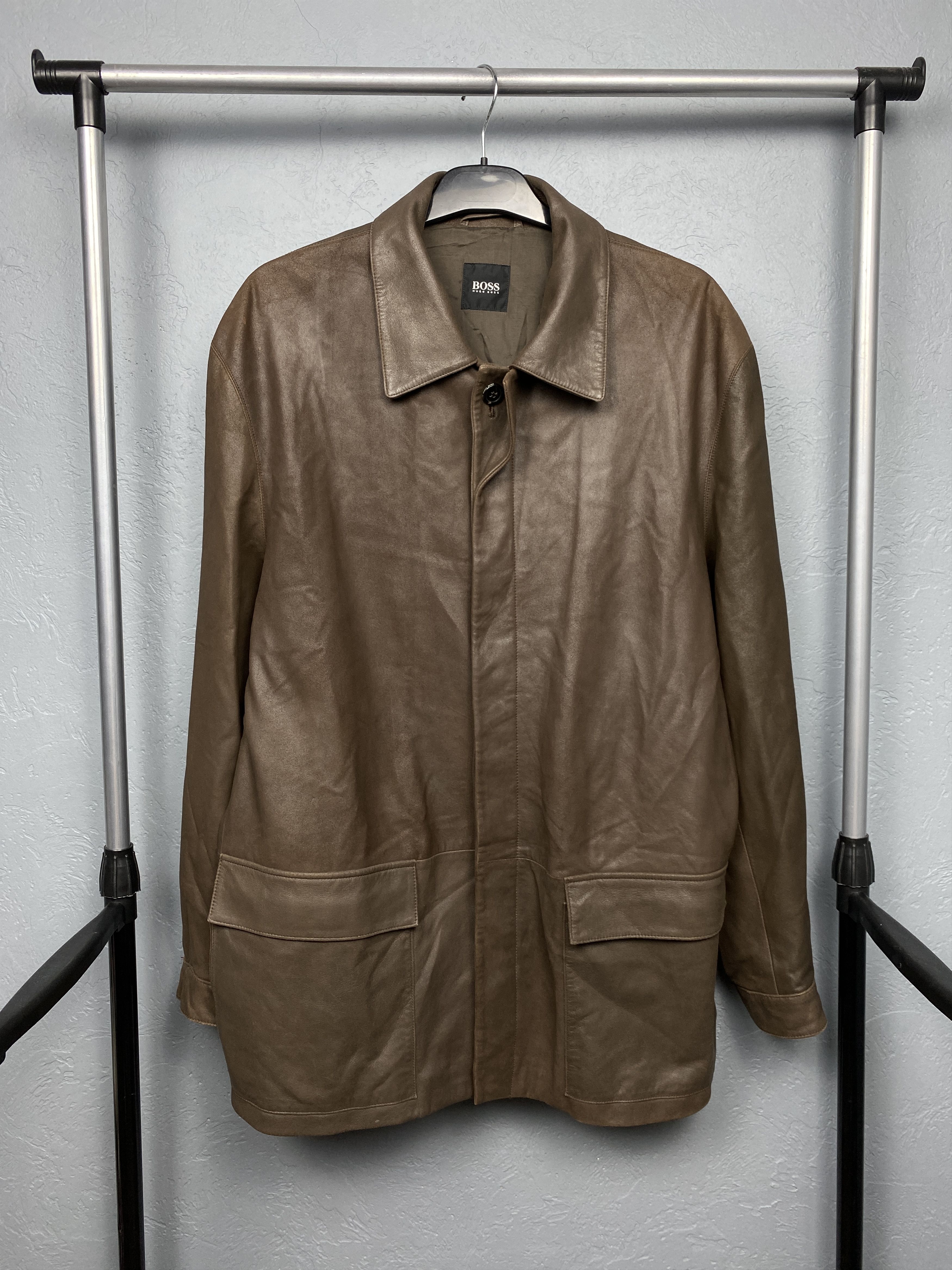 Hugo Boss Hugo Boss Vintage Mens Leather Jacket Size US L / EU 52-54 / 3 - 1 Thumbnail