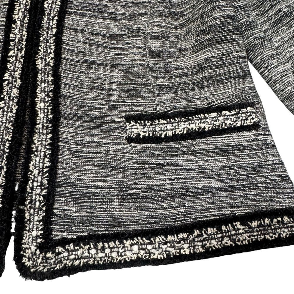 Talbots Talbots Tweed Open Front Fringe Trim Cotton Wool Blend Blaz Size XS / US 0-2 / IT 36-38 - 9 Thumbnail