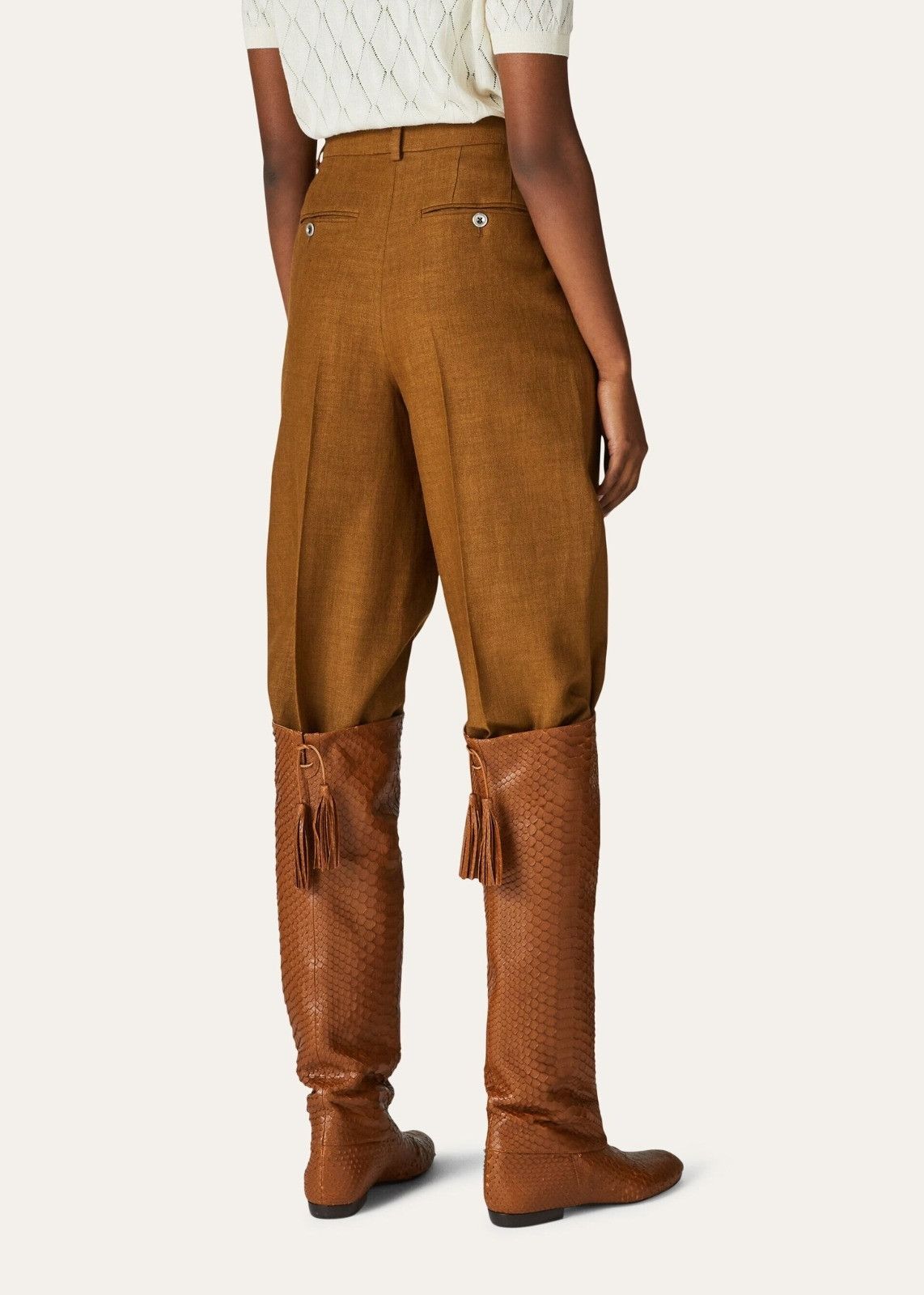 Loro Piana o1srvl11e0824 Nyack Structured Trouser in Copper Brown Size 26" / US 2 / IT 38 - 4 Thumbnail