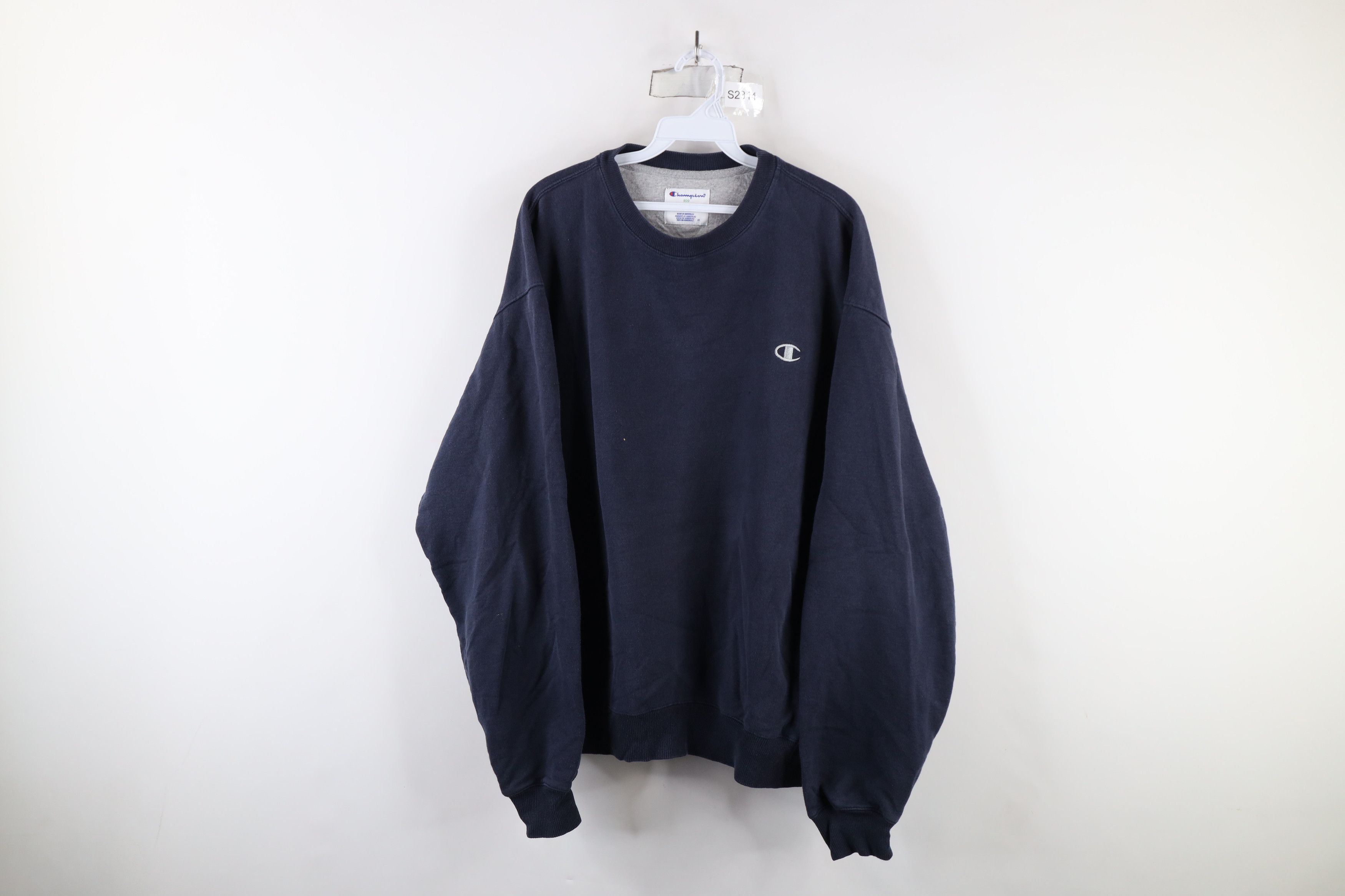 Champion × Vintage Vintage Champion Classic Logo Crewneck Sweatshirt Navy Blue Size US XL / EU 56 / 4 - 1 Thumbnail