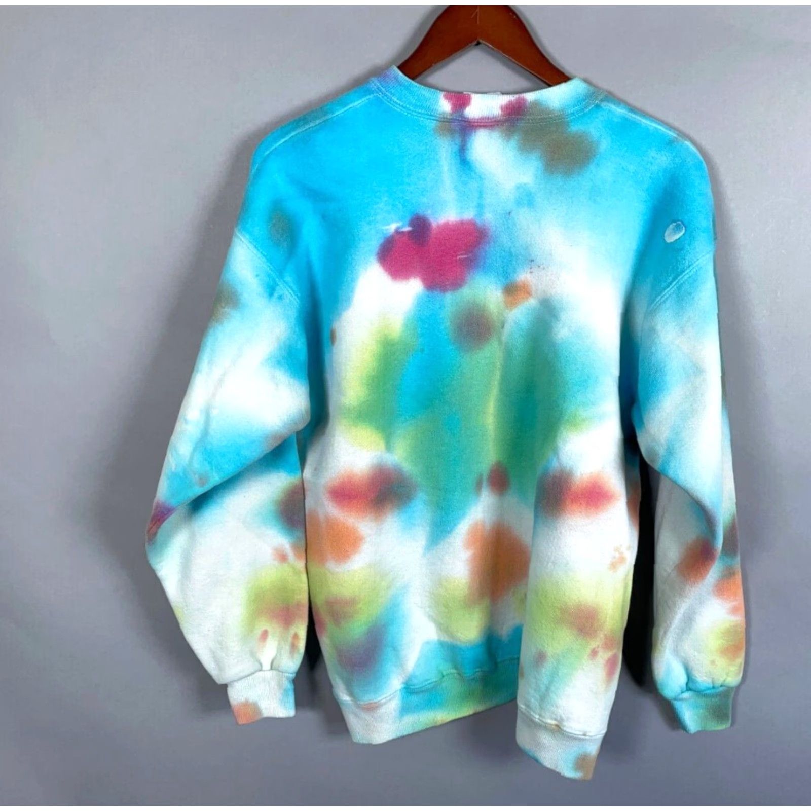 Lee VTG Lee Heavyweight Tie Dye Sweatshirt Adult Large Blue Pink Hippie USA Tag Size US L / EU 52-54 / 3 - 2 Thumbnail