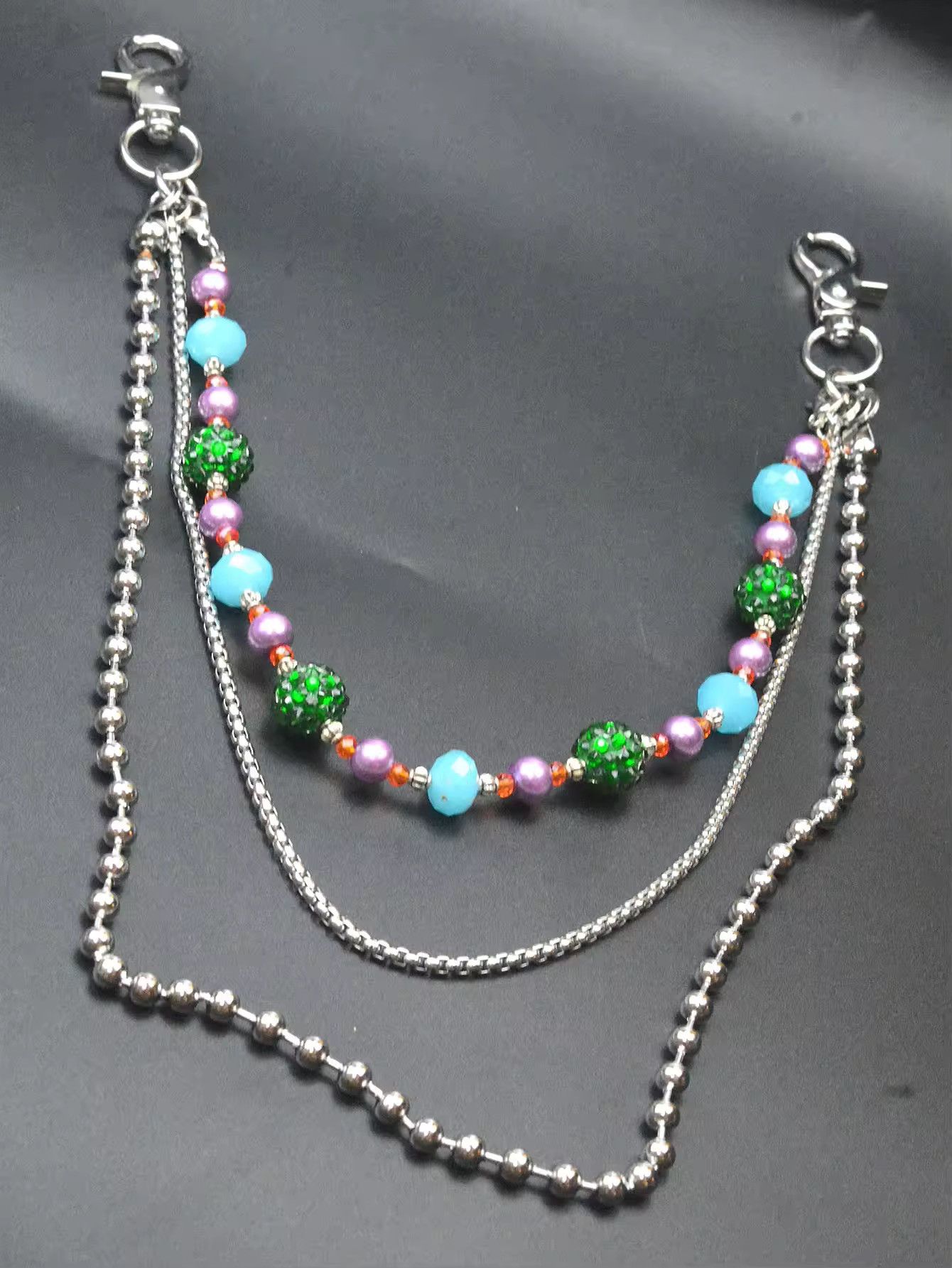 Jewelry Punk 3-Layers Pants Wallet Chain Keychain Size ONE SIZE - 2 Thumbnail