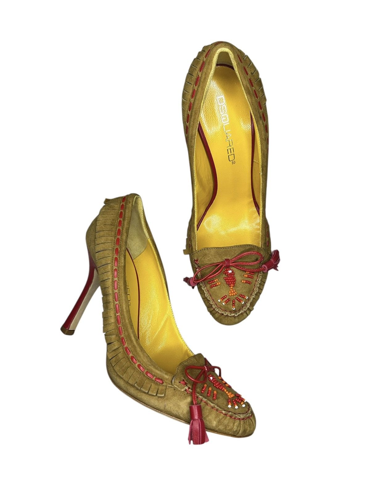 Dsquared2 S/S 06 Beaded Fringe Heels Size US 7 / IT 37 - 1 Thumbnail