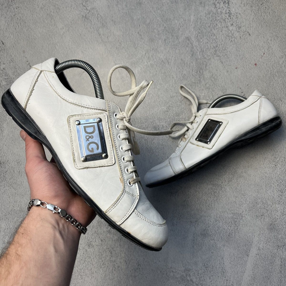 Dolce & Gabbana × Vintage Vintage Dolce & Gabbana Dalton Metal logo y2k sneakers Size US 8 / EU 41 - 1 Thumbnail