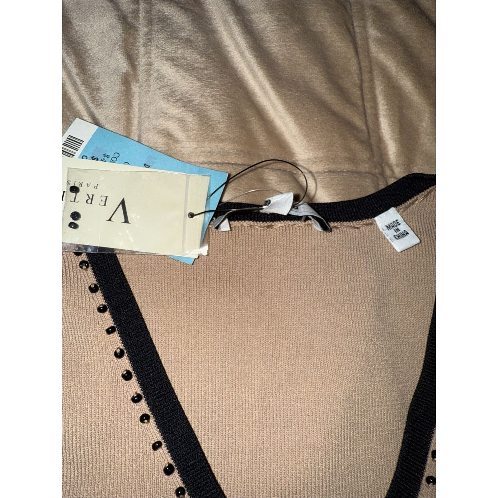 & Other Stories Vertigo Paris Women’s Sleeveless Caramel & Black V Neck Sz L Size L / US 10 / IT 46 - 10 Thumbnail
