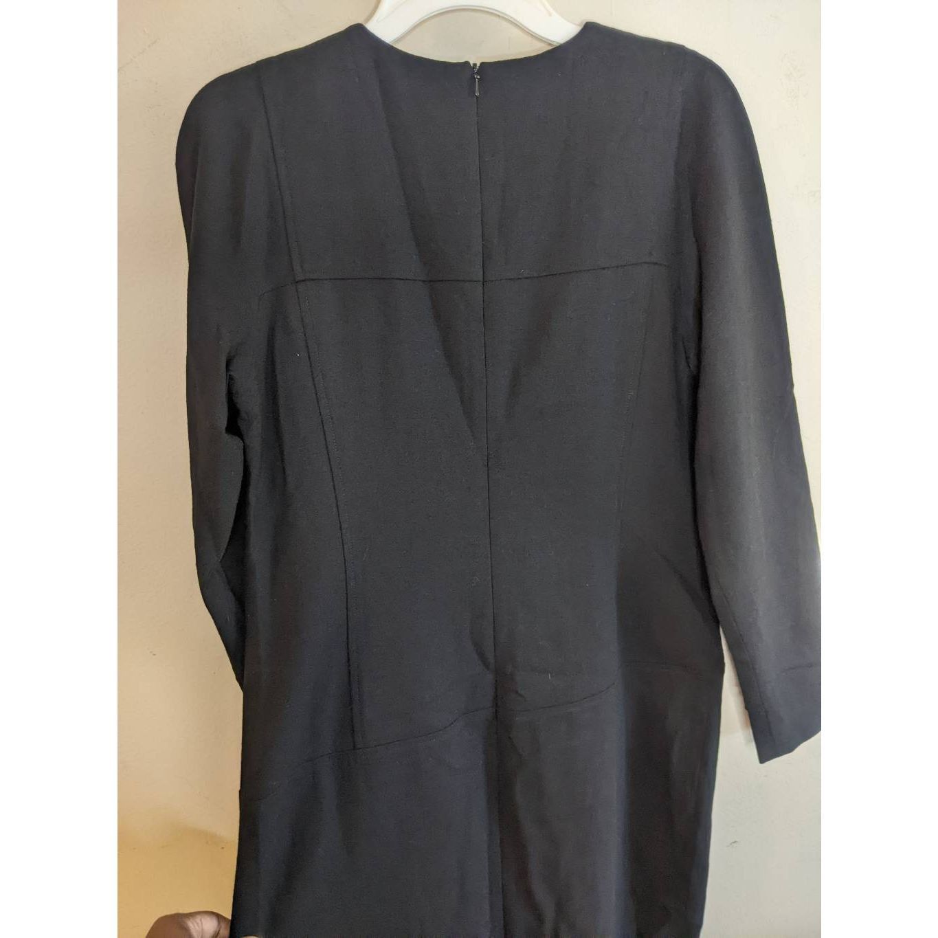 Evan Picone Evan Picone Black Wool Dress Size 10 Vintage Long Sleeve Lin Size L / US 10 / IT 46 - 9 Thumbnail