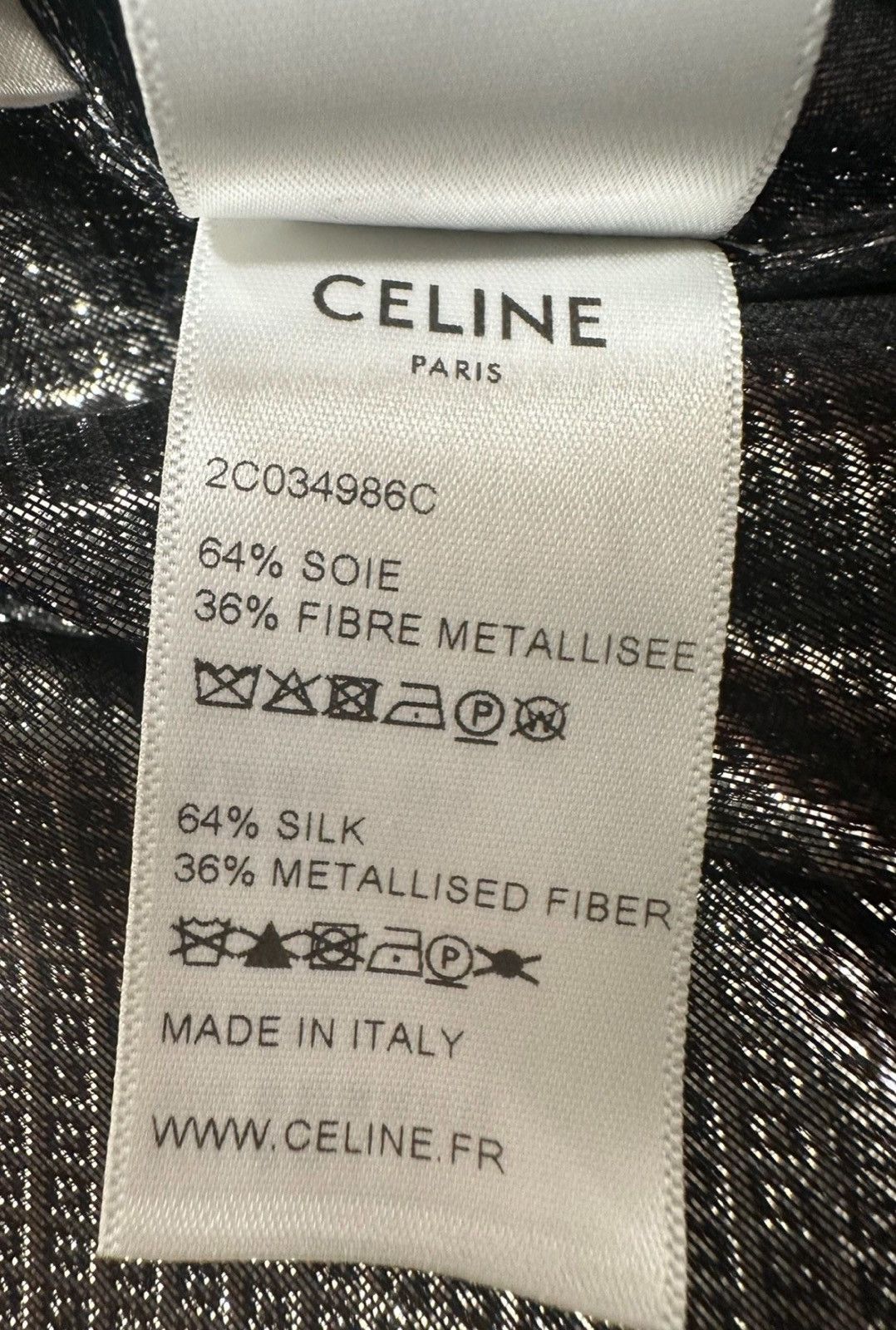 Celine Celine Mulberry Silk Snake Pattern Silver Thread Shirt Size US L / EU 52-54 / 3 - 6 Thumbnail