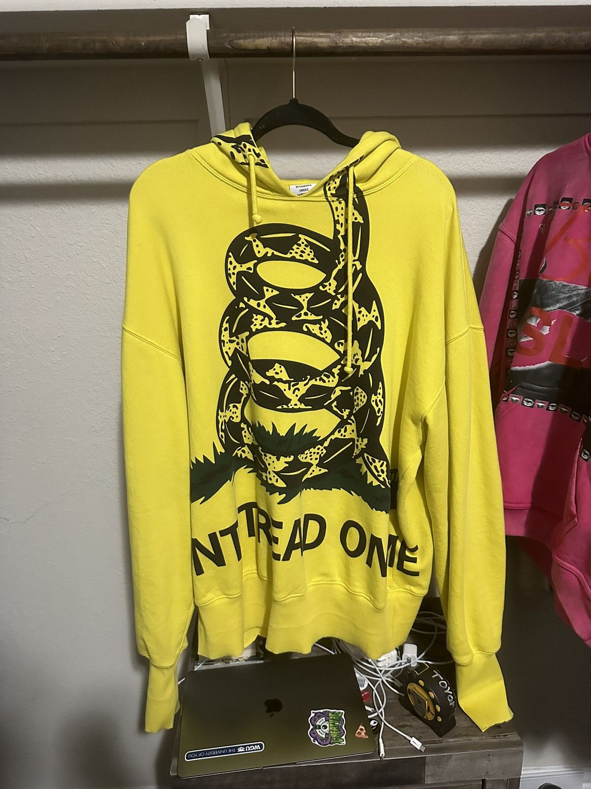 image of Vetements 'dont Tread' in Yellow, Men's (Size Small)