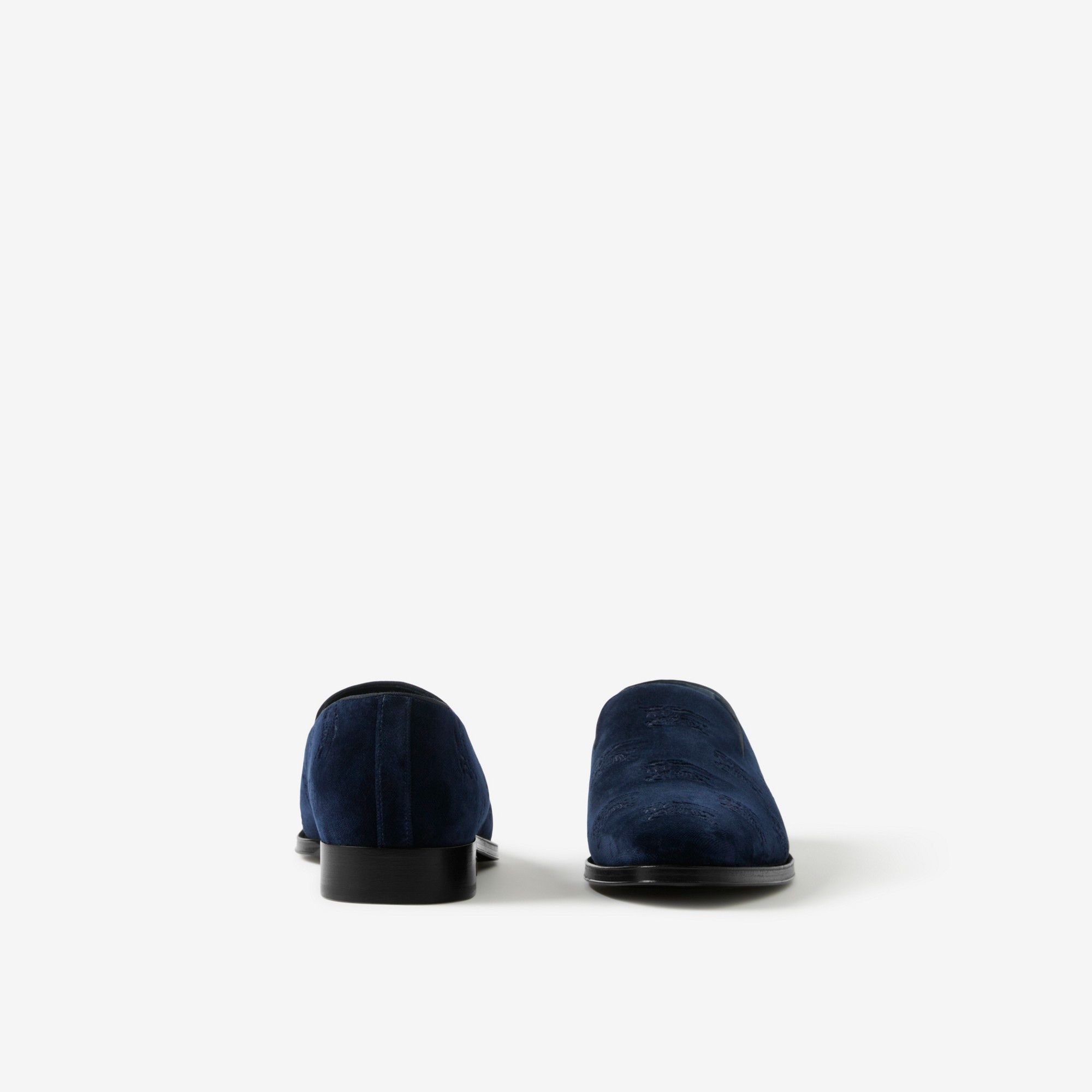 Burberry o1w1db10125 Embroidered EKD Velvet Loafers in Navy Blue Size US 10 / EU 43 - 5 Thumbnail