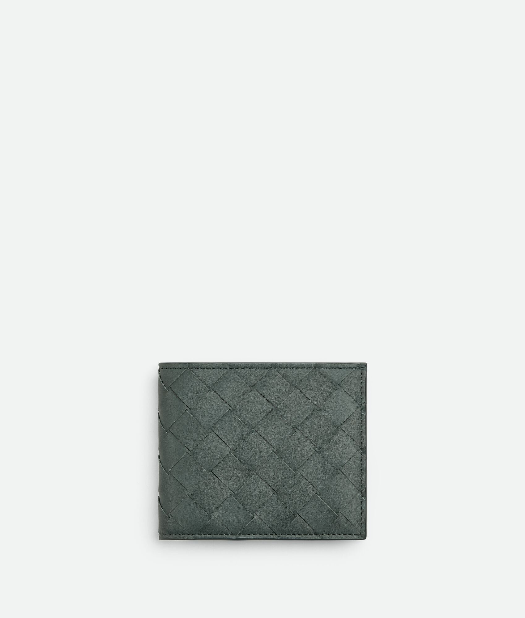 Bottega Veneta o1bcso1str1025 Intrecciato Bi-Fold Wallet in Dark Green Size ONE SIZE - 1 Thumbnail