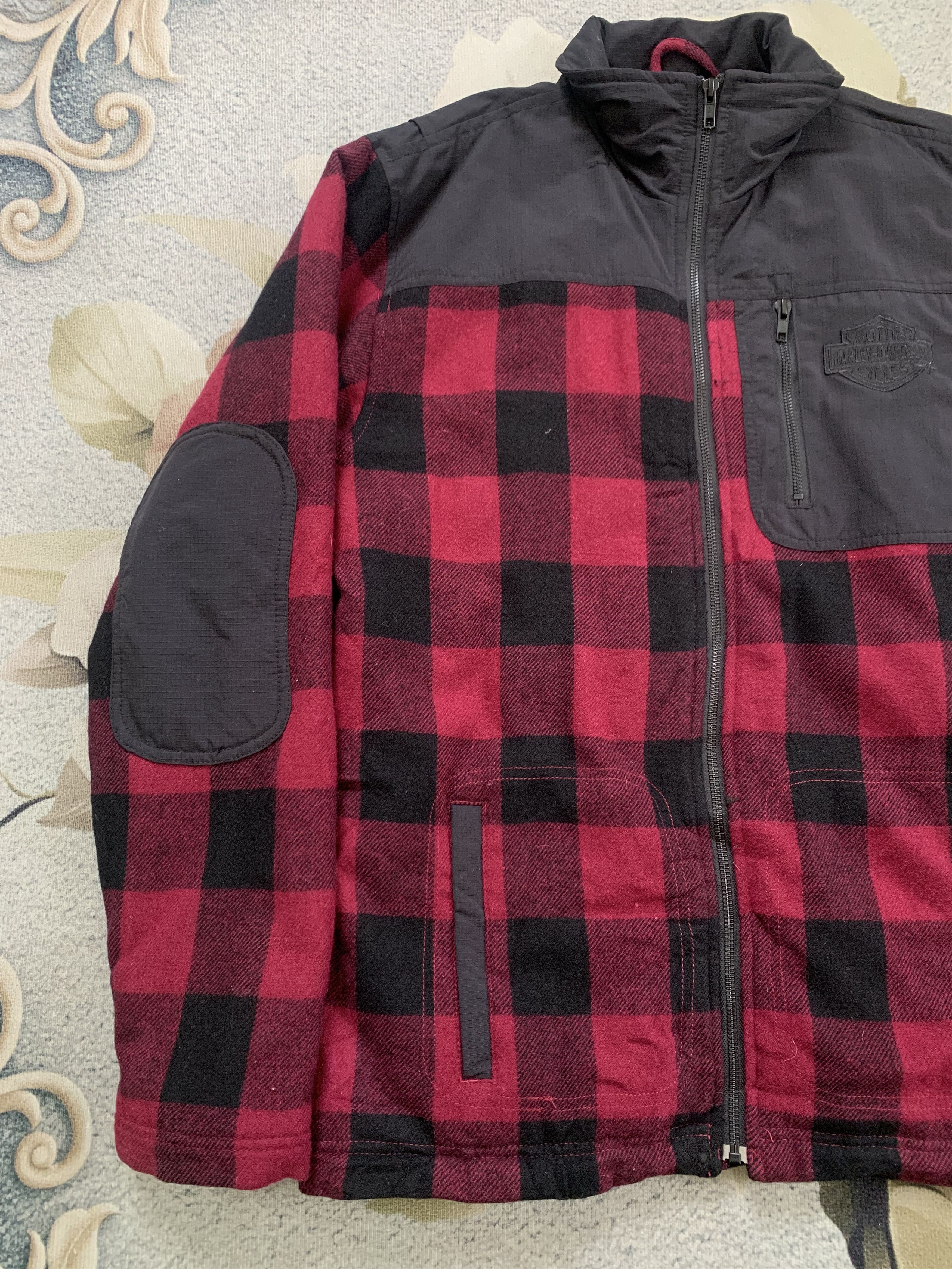 Harley Davidson Red Tartan Harley Davidson Blend Wool Jacket Size US M / EU 48-50 / 2 - 3 Thumbnail