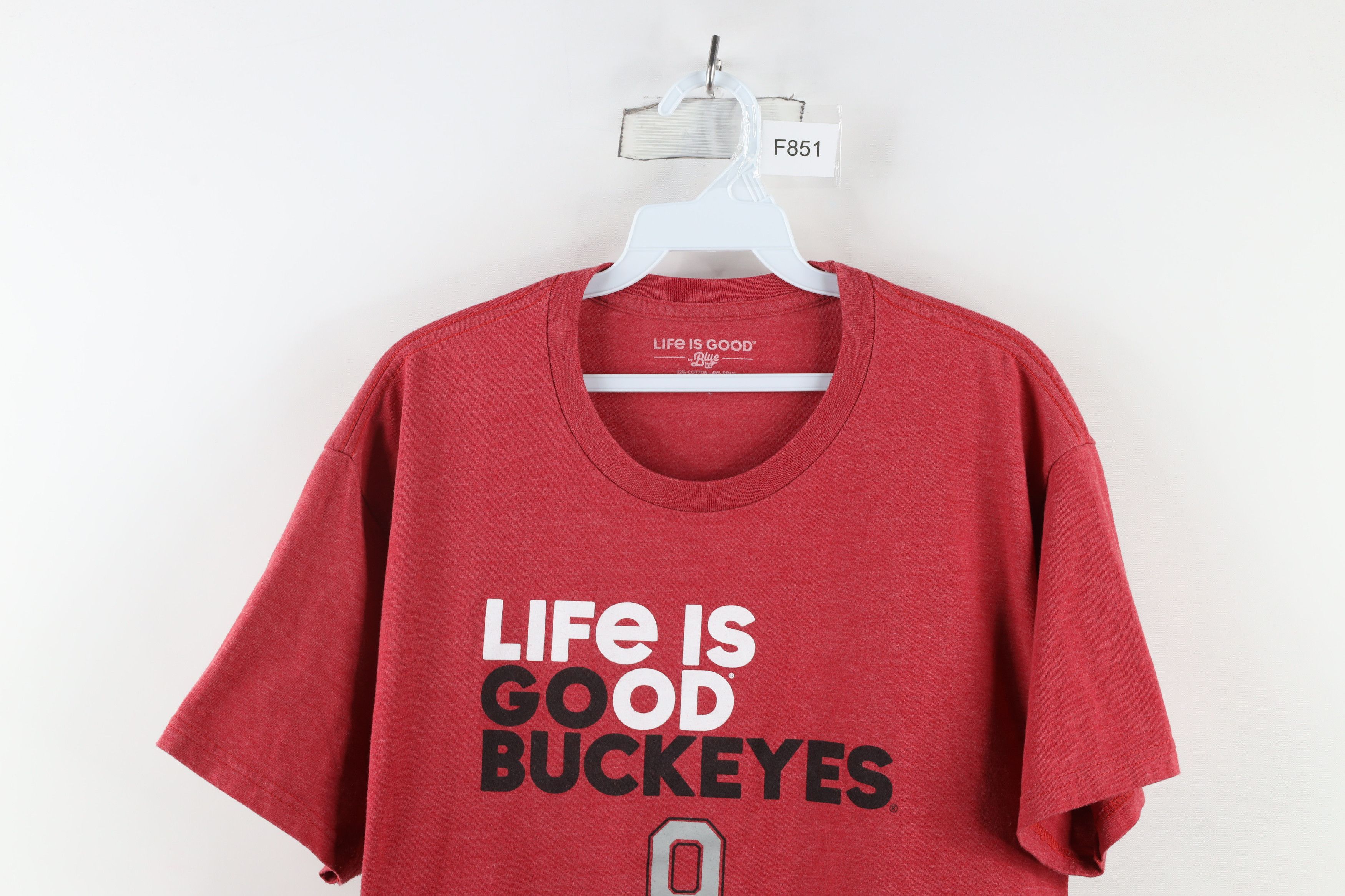 Vintage Life Is Good Ohio State University Go Buckeyes T-Shirt Red Size US L / EU 52-54 / 3 - 2 Thumbnail