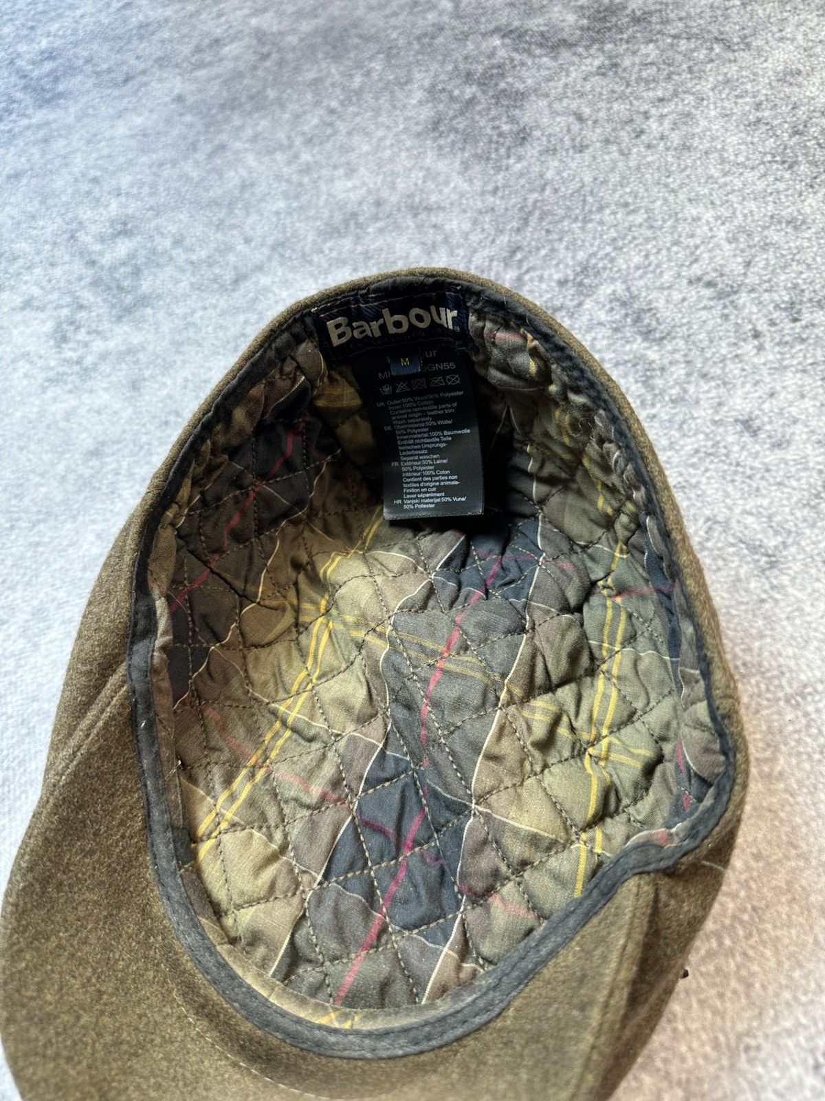 Barbour × Vintage Vintage Barbour Flat Cap Hat Wool UK Style Streetwear Logo Size ONE SIZE - 3 Thumbnail
