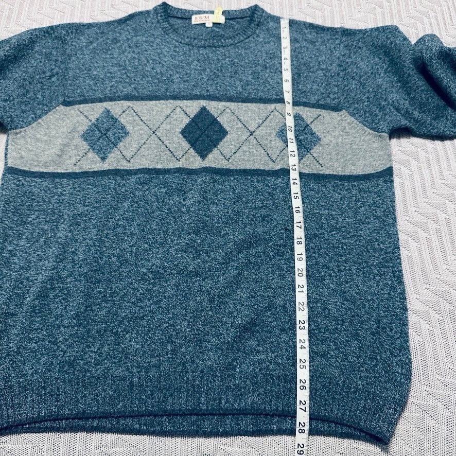 Vintage Vintage lambswool 90s blue sweater Size US L / EU 52-54 / 3 - 7 Thumbnail